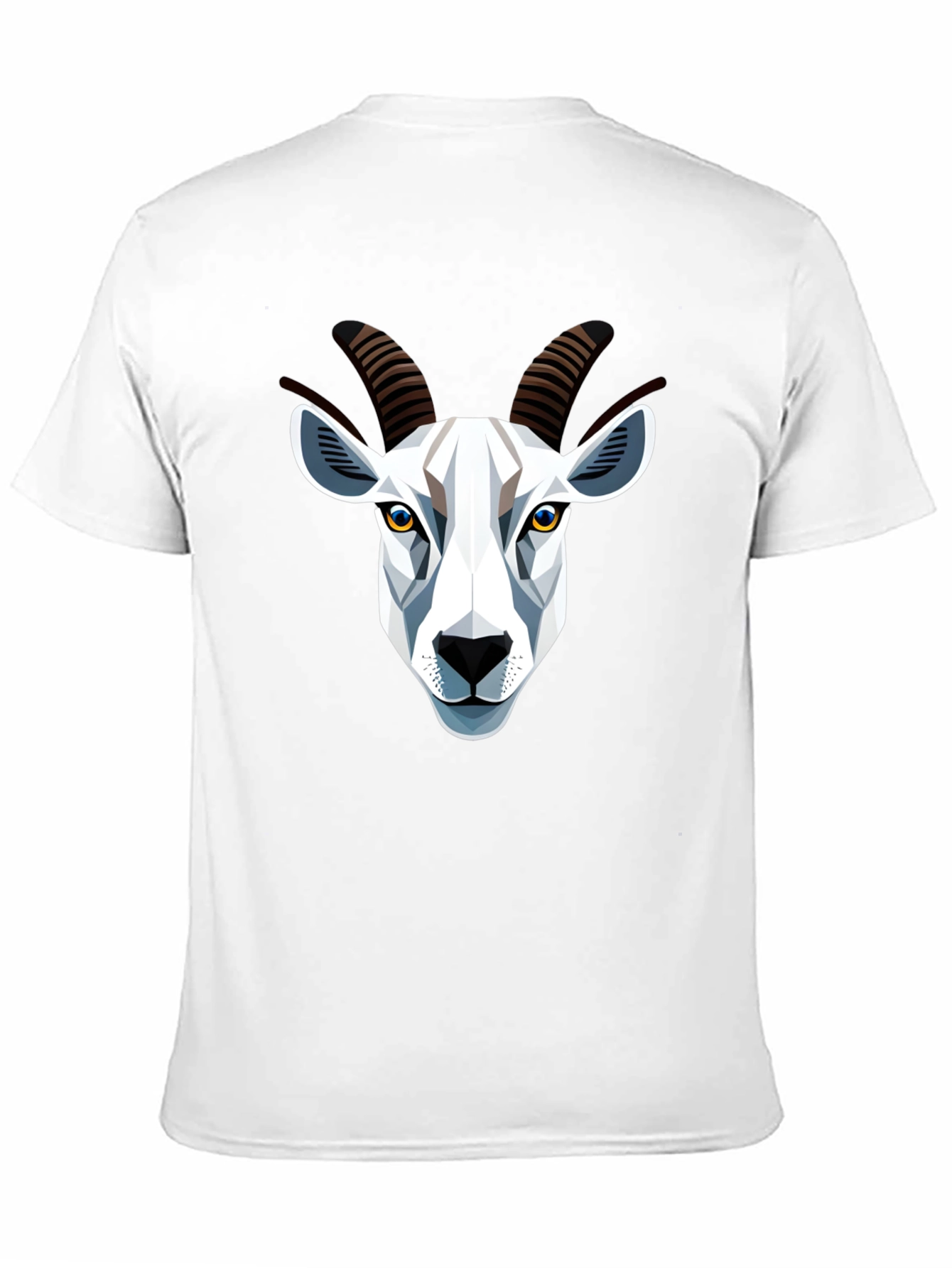 Geometric Goat Head Graphic T-Shirt - Black