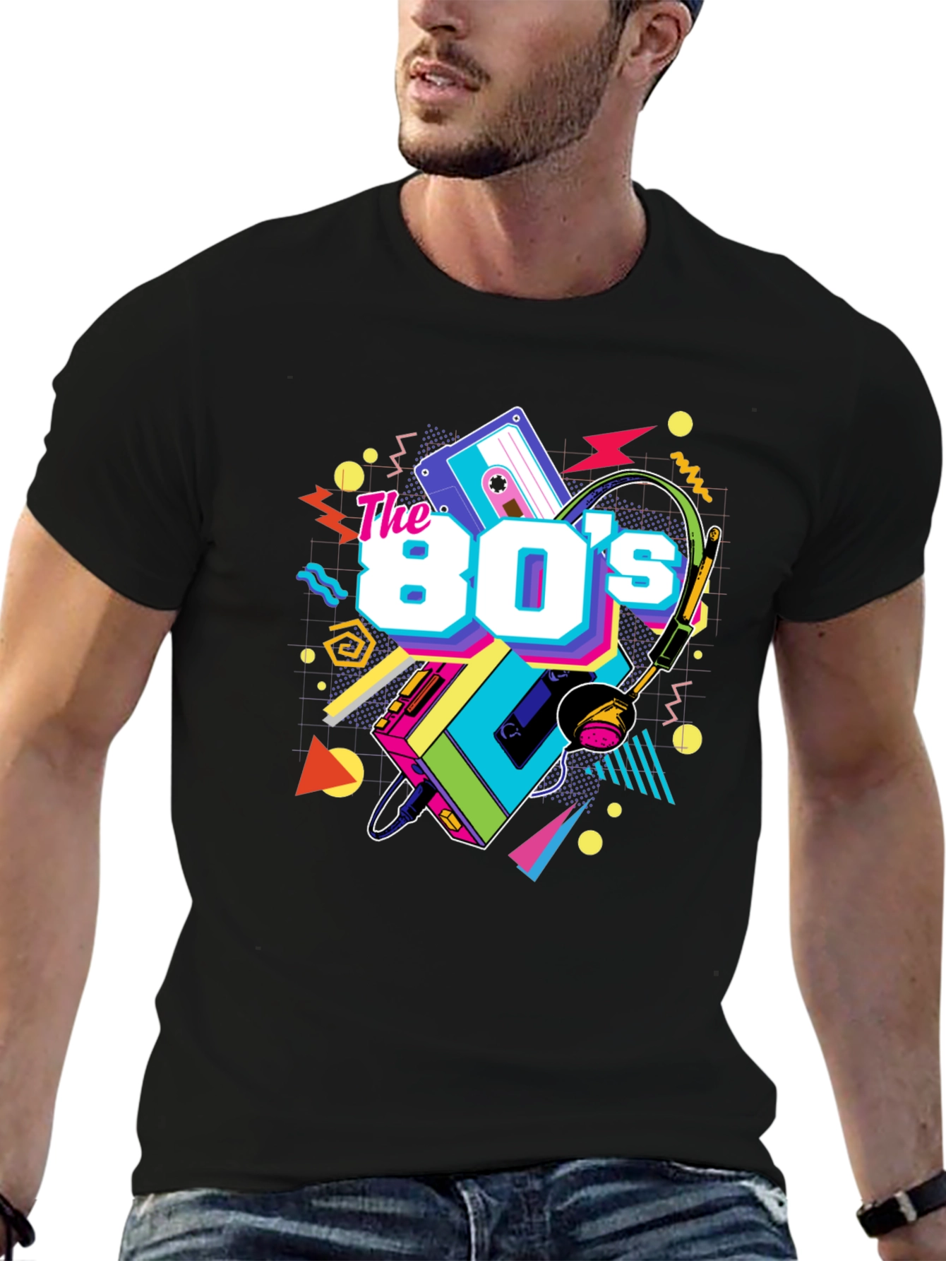 The 80s Retro T-Shirt - Black Graphic Tee