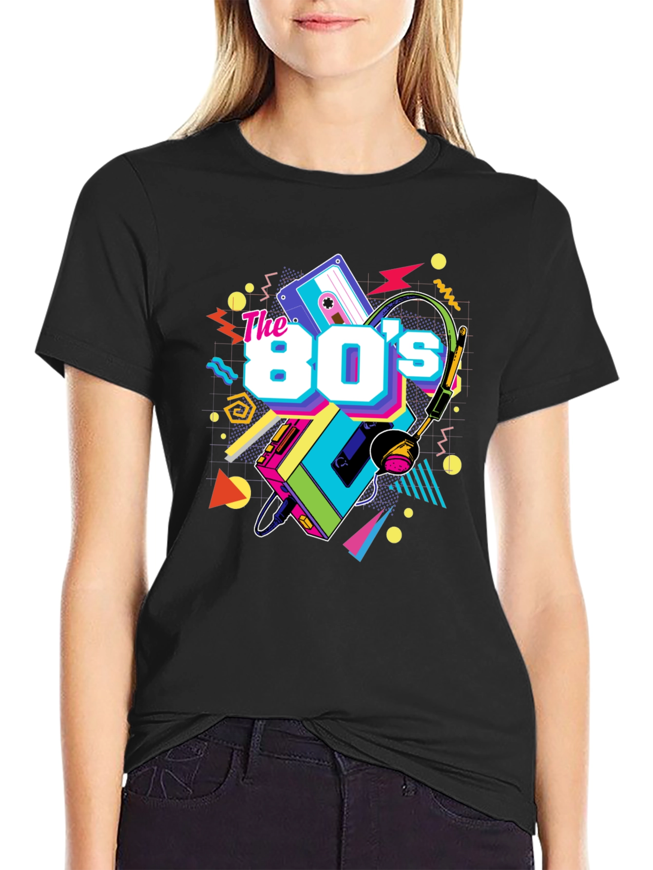 The 80s Retro T-Shirt - Black Graphic Tee