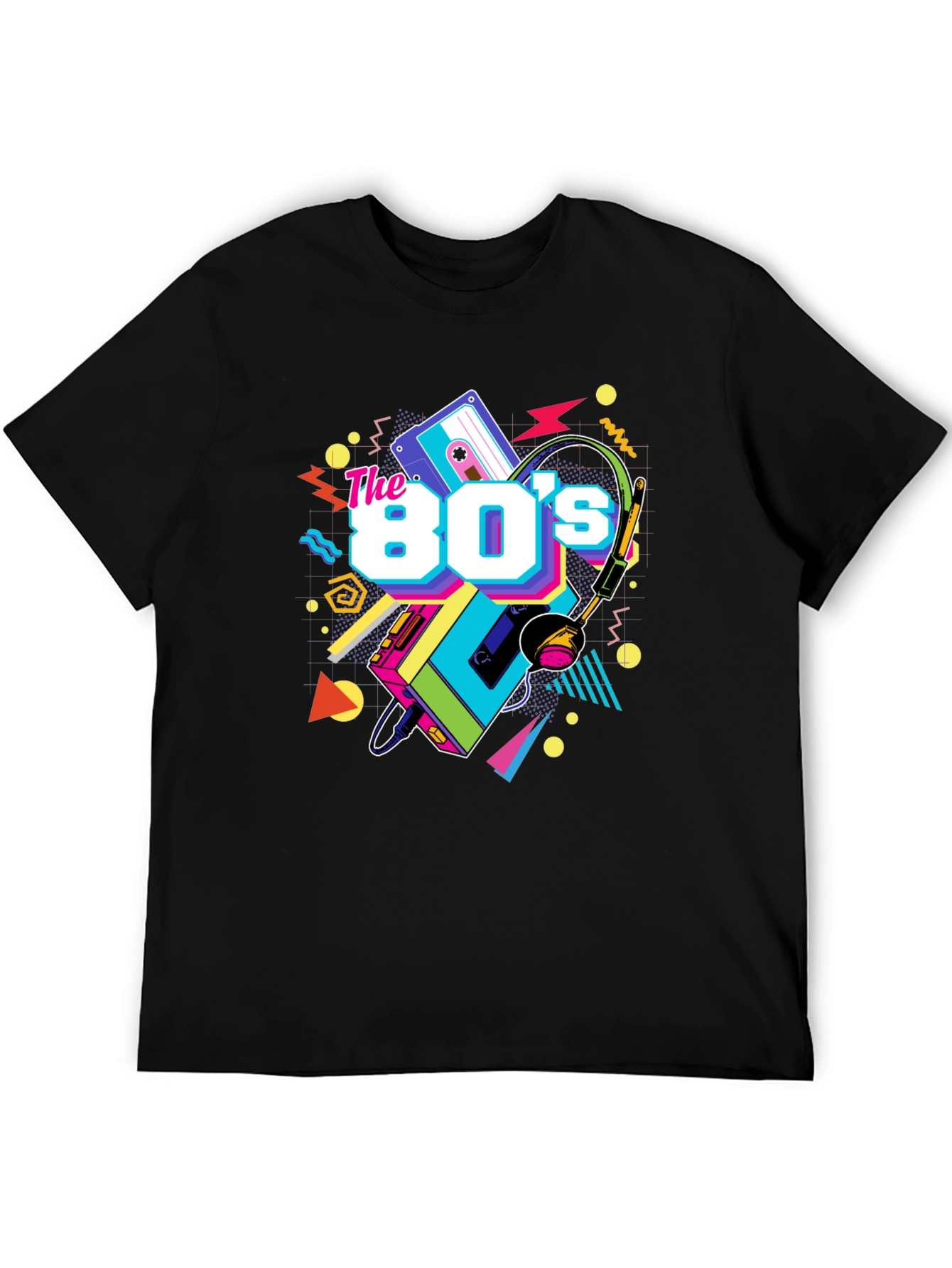 The 80s Retro T-Shirt - Black Graphic Tee