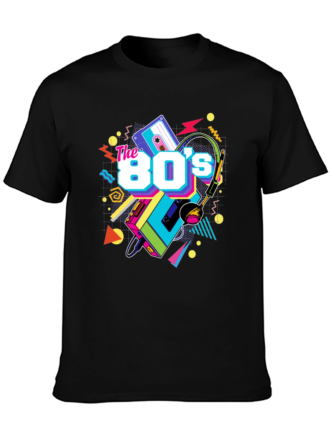 The 80s Retro T-Shirt - Black Graphic Tee