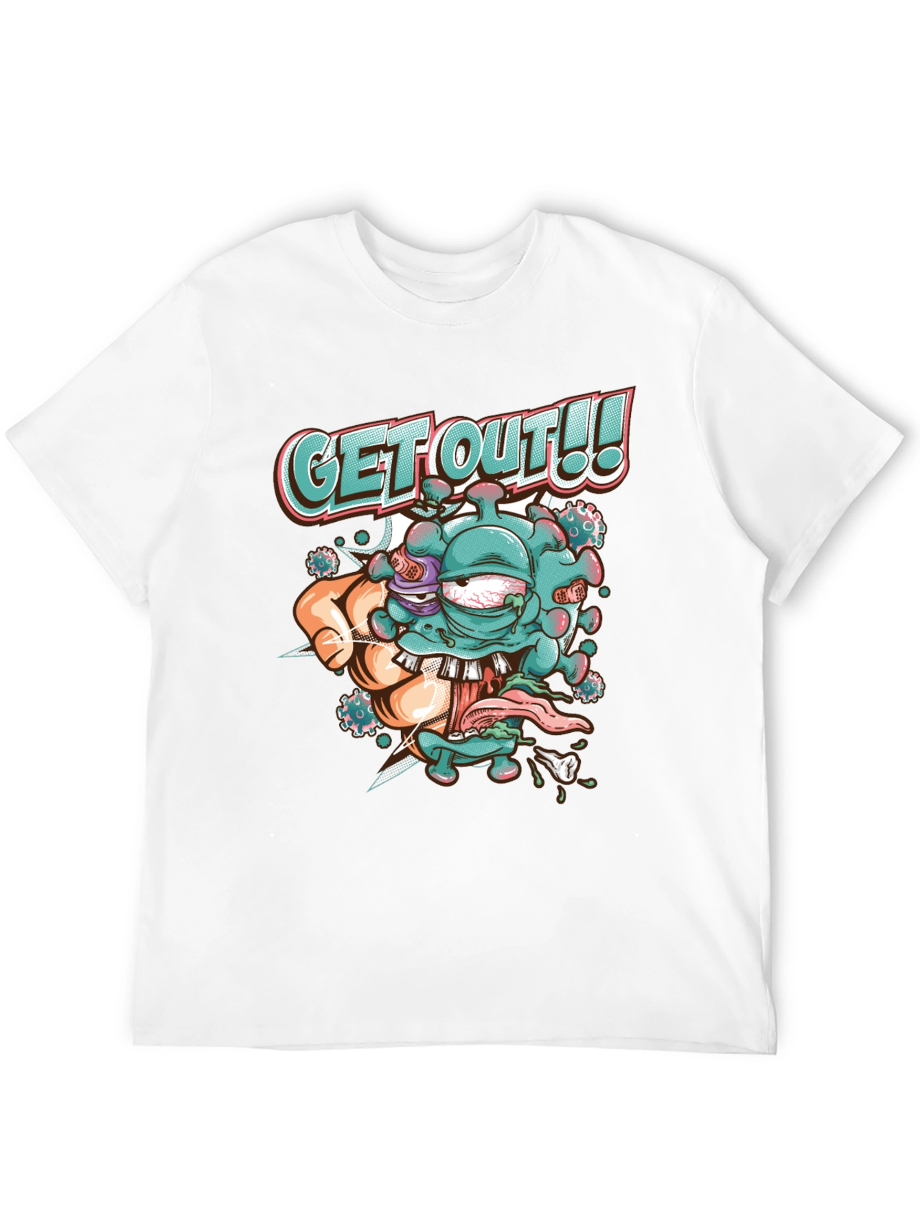 Get Out! Graphic Tee - Black Cotton Blend T-Shirt