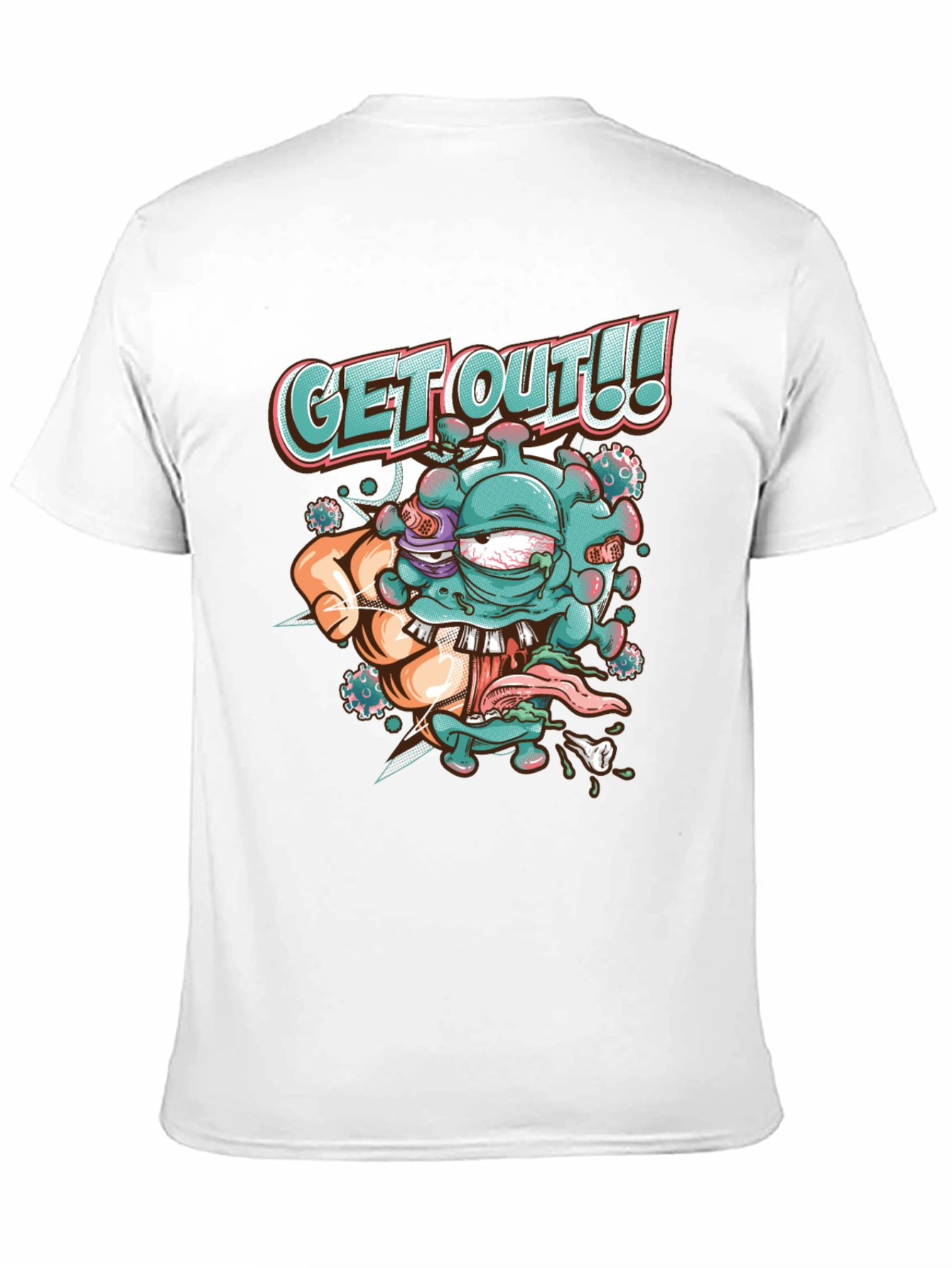 Get Out! Graphic Tee - Black Cotton Blend T-Shirt
