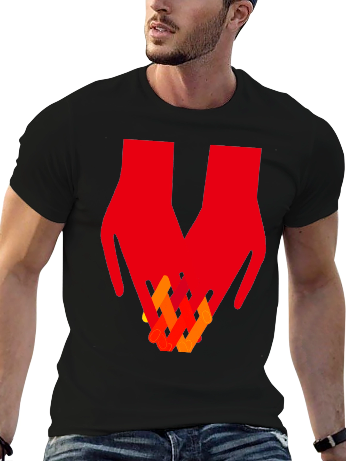 Abstract Hands Graphic Tee - Artistic Unisex T-Shirt