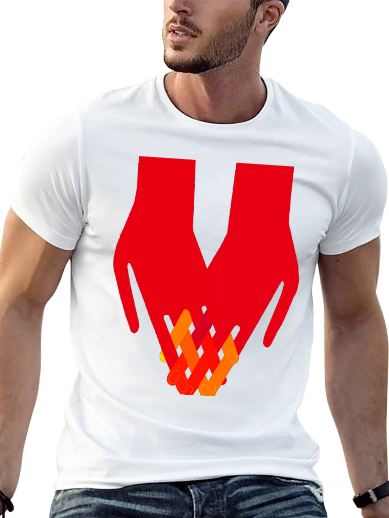 Abstract Hands Graphic Tee - Artistic Unisex T-Shirt