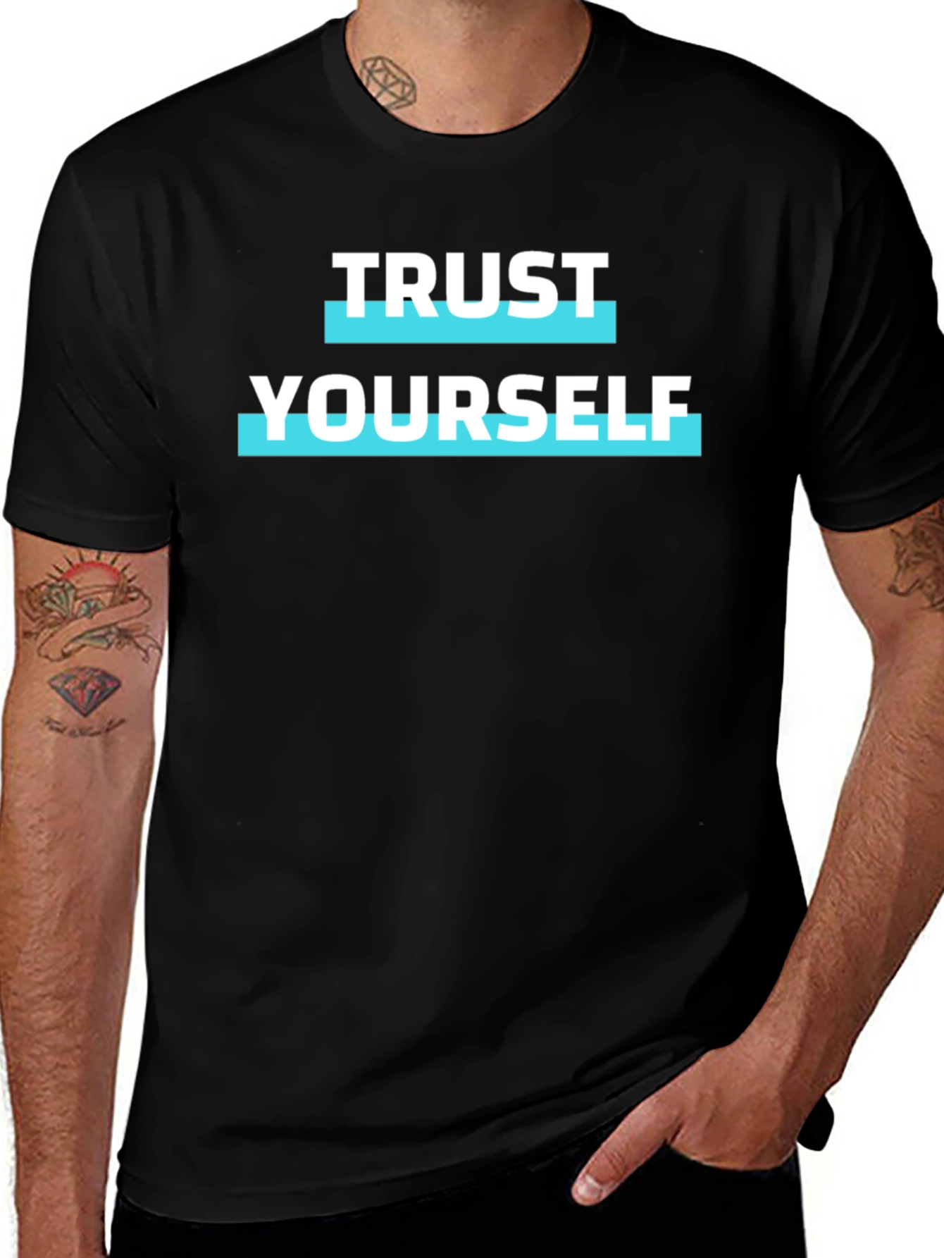 Trust Yourself Graphic Tee - Motivational Black T-Shirt
