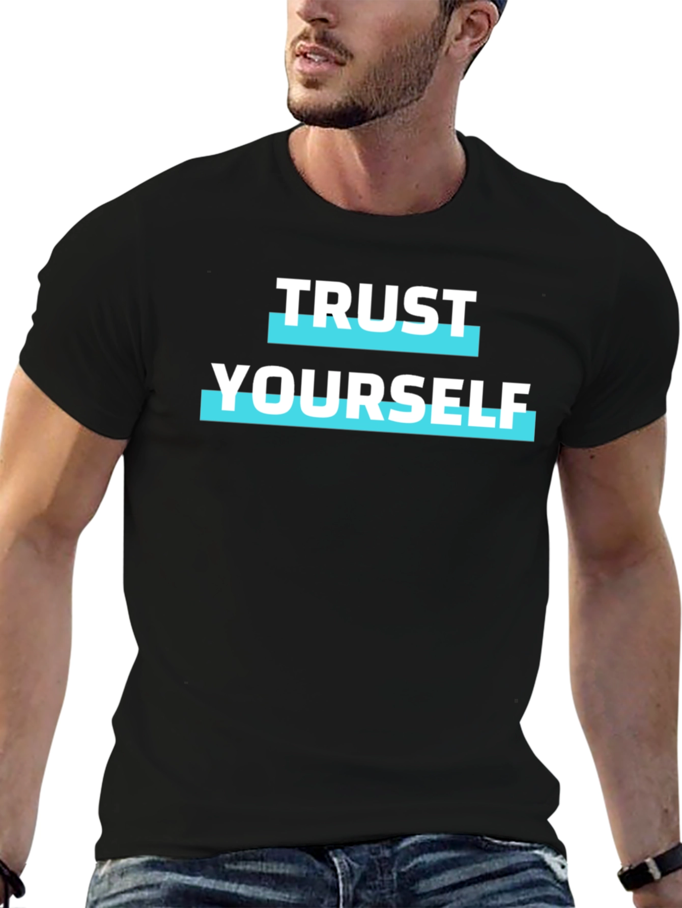 Trust Yourself Graphic Tee - Motivational Black T-Shirt