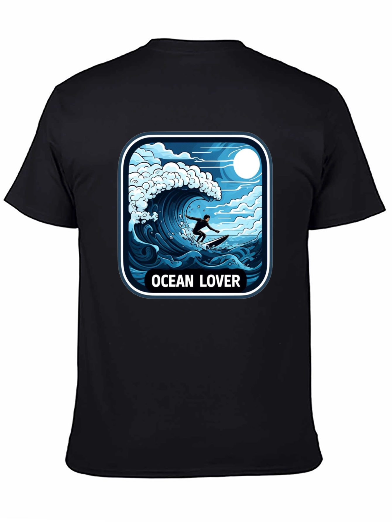 Ocean Lover Graphic Tee - Surfer Wave Design