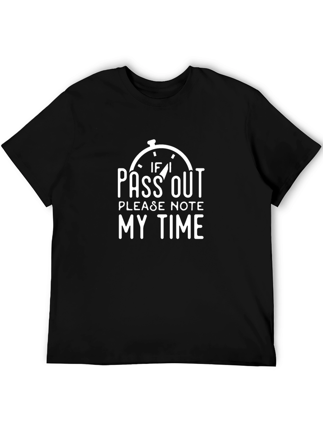 Funny Note My Time Black Graphic T-Shirt