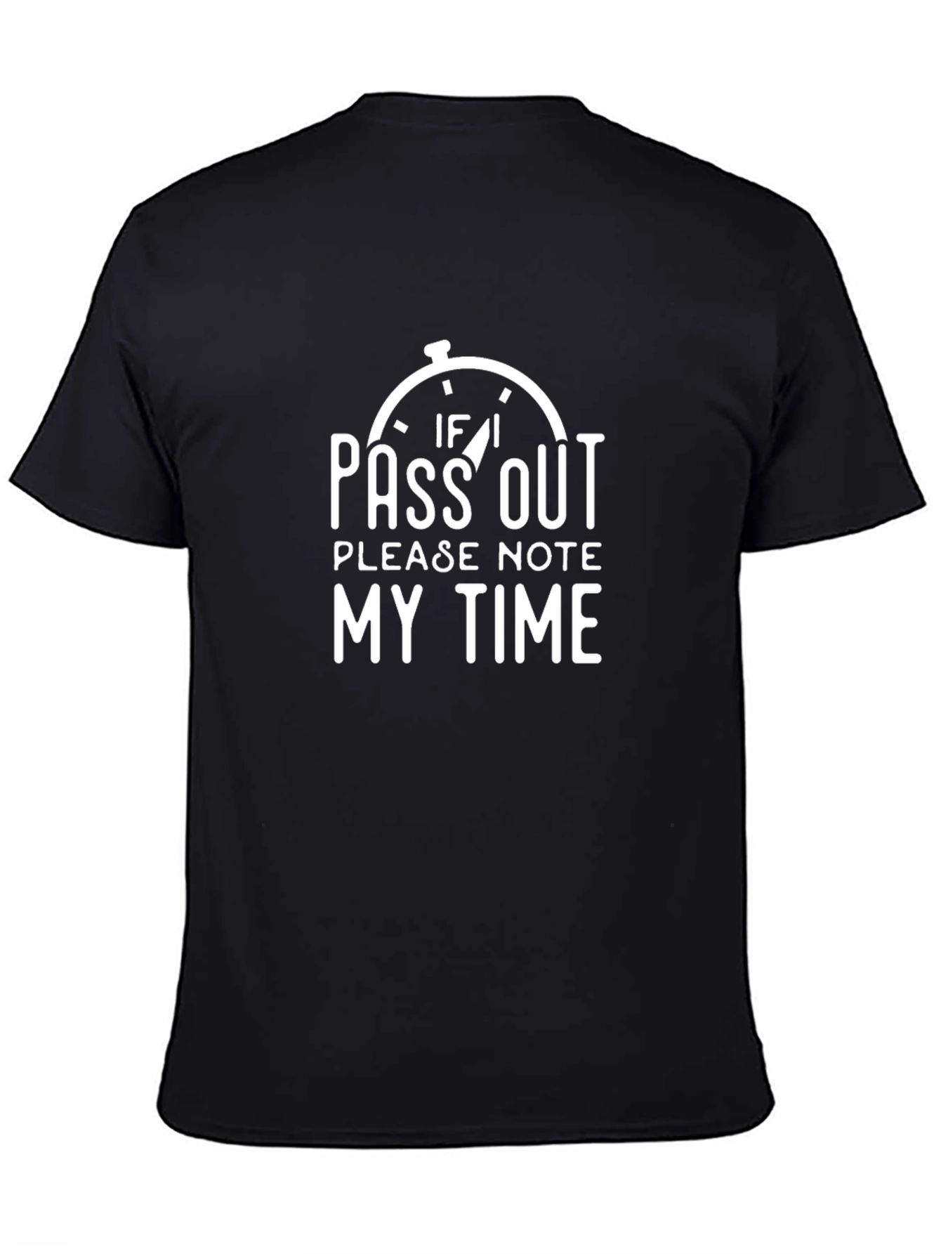Funny Note My Time Black Graphic T-Shirt