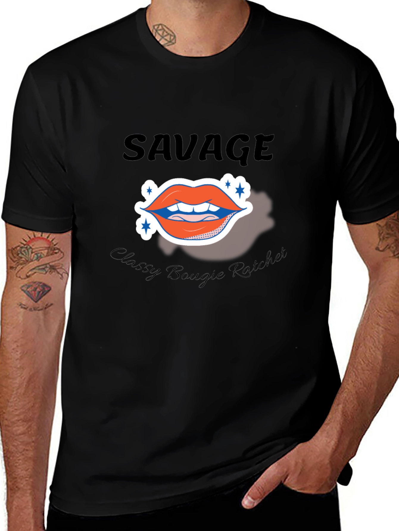 Savage Lips Graphic T-Shirt - Black