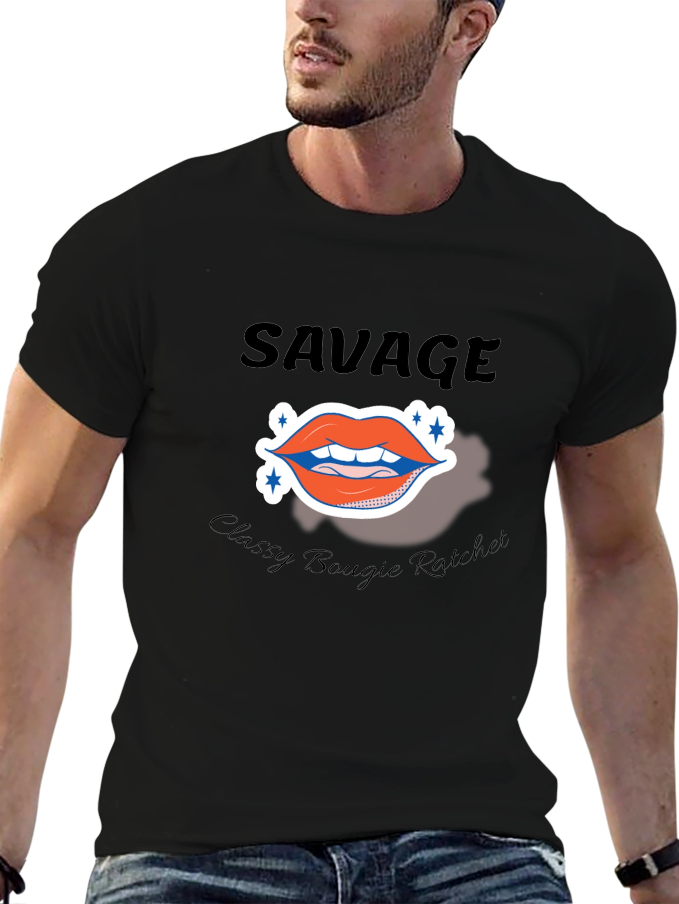 Savage Lips Graphic T-Shirt - Black