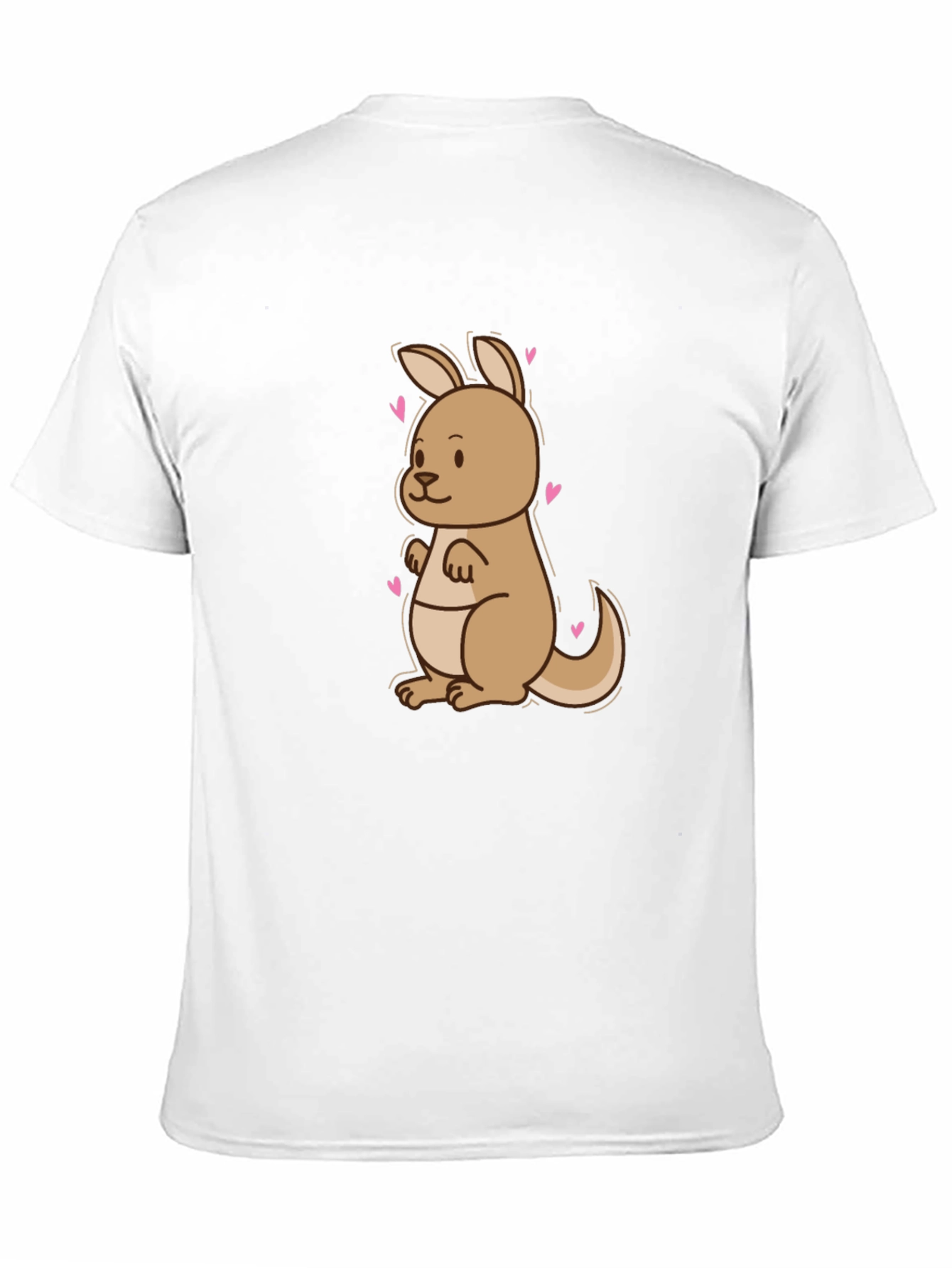 Cute Kangaroo Heart Tee - Black Cotton Blend T-Shirt