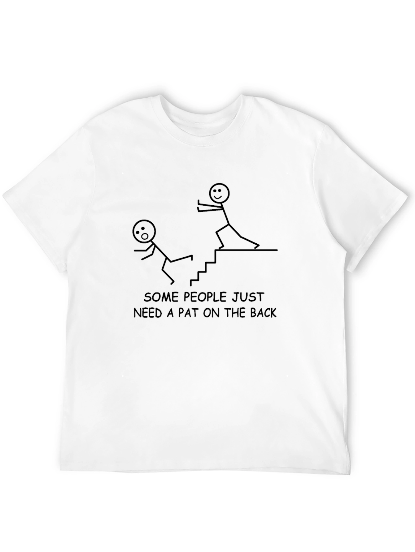 Funny Pat on the Back Black Graphic T-Shirt