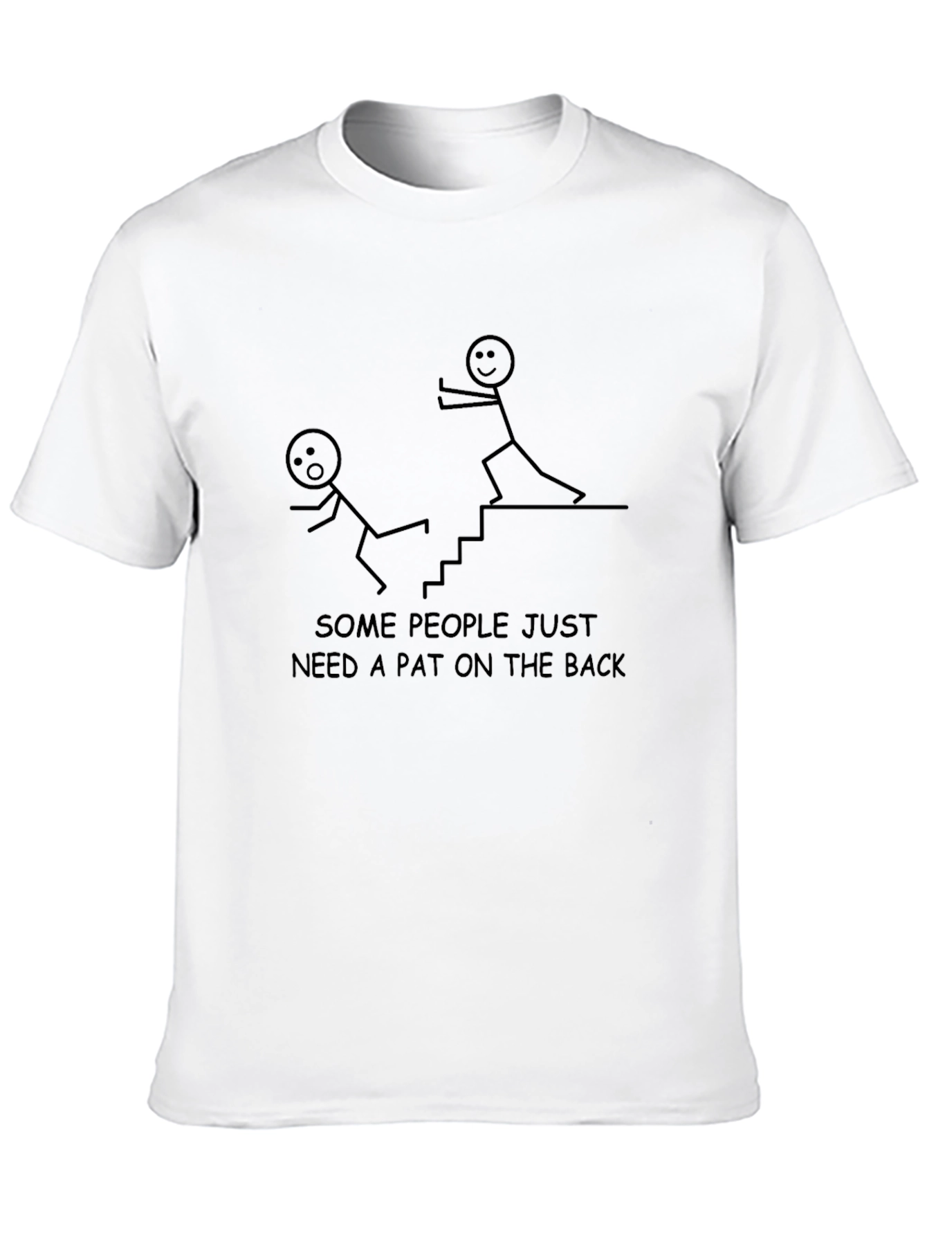 Funny Pat on the Back Black Graphic T-Shirt