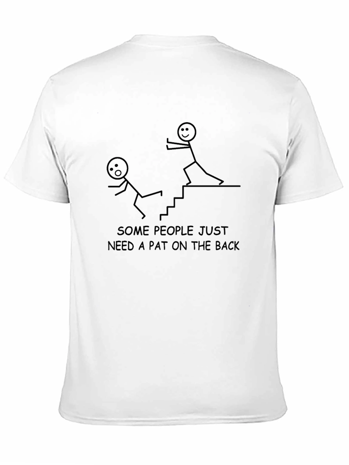 Funny Pat on the Back Black Graphic T-Shirt