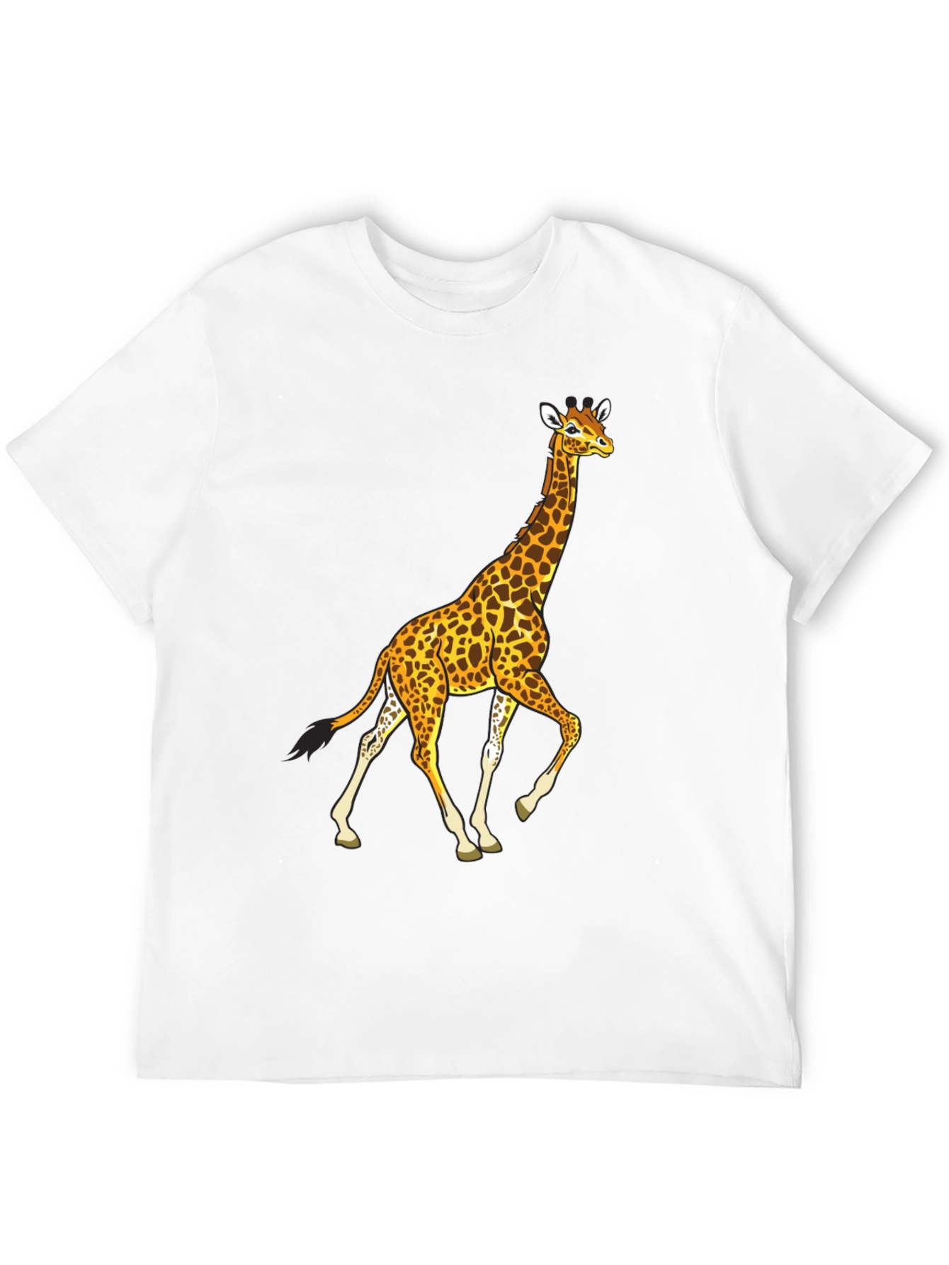 Giraffe Graphic Tee - Black Cotton Casual Wear