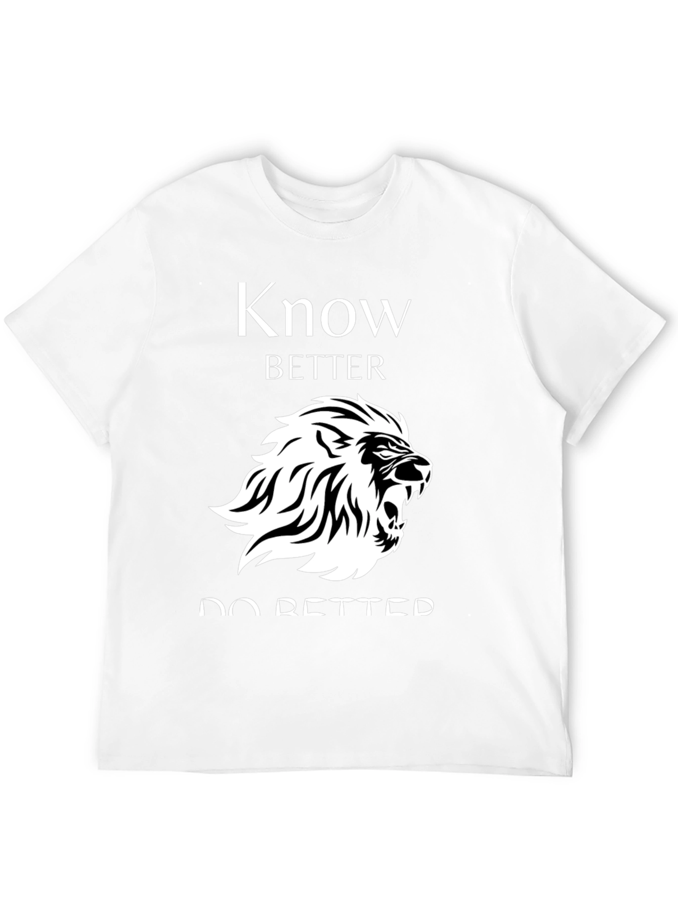 Know Better Do Better Lion Graphic Black T-Shirt