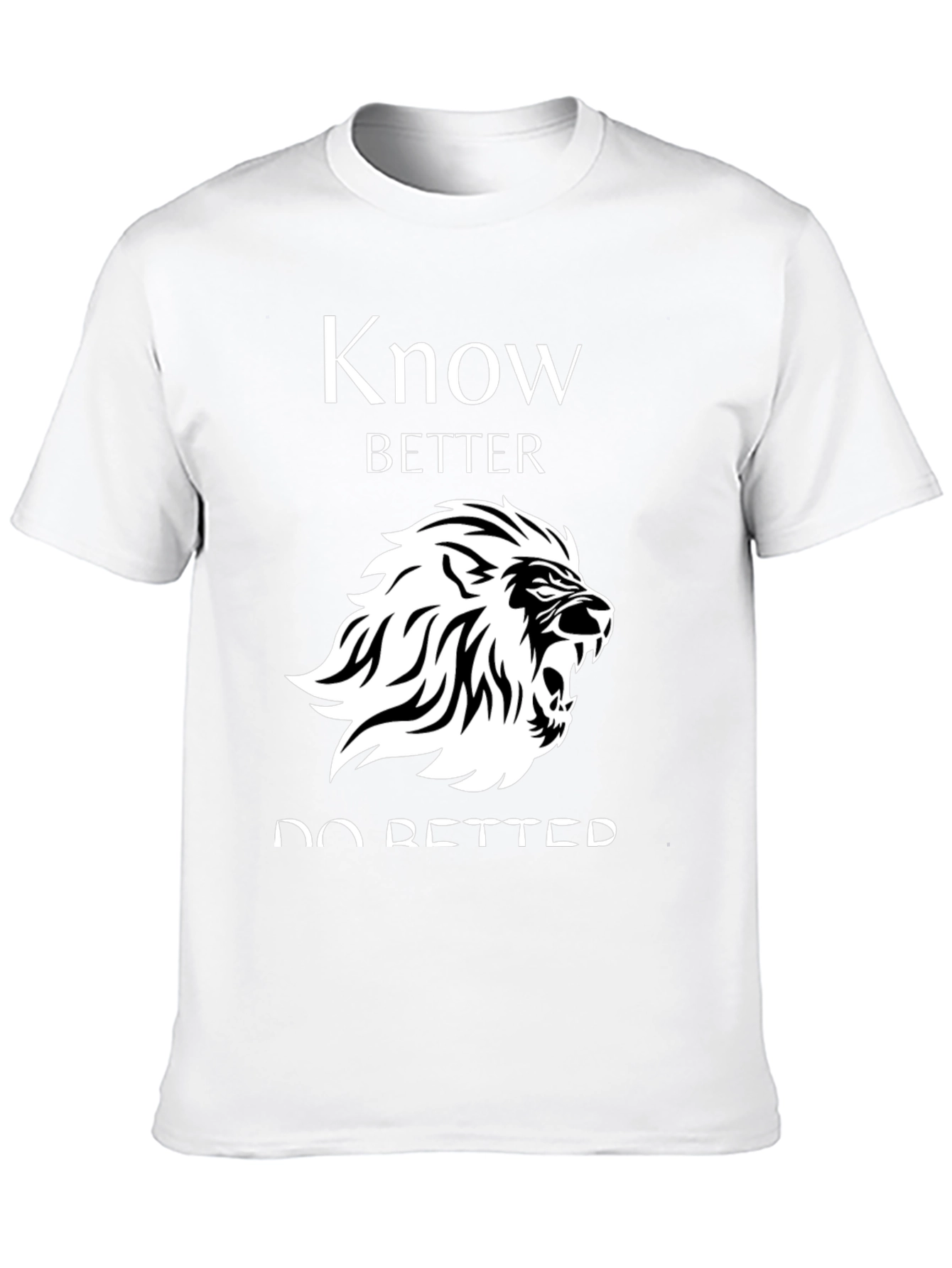 Know Better Do Better Lion Graphic Black T-Shirt