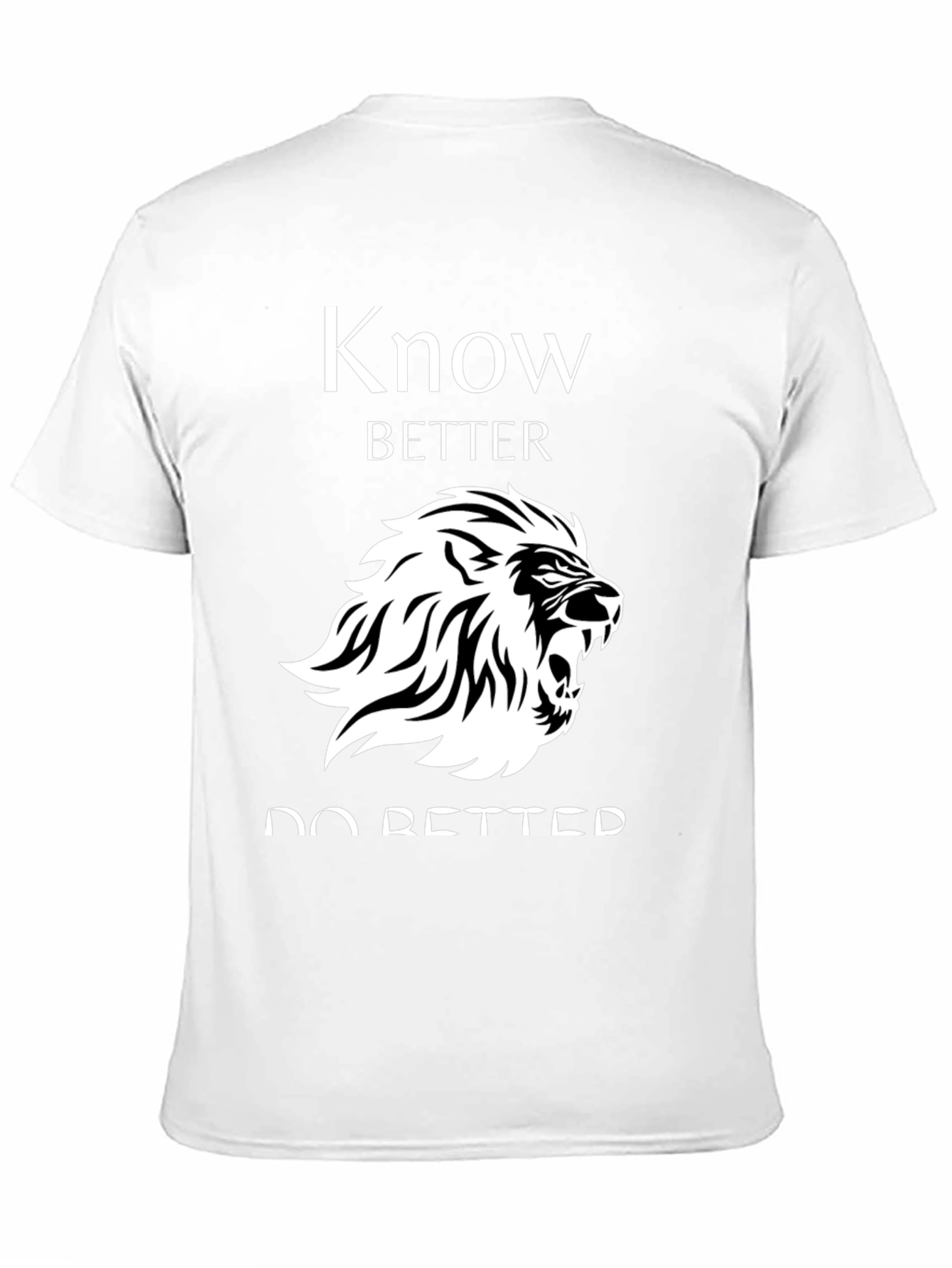 Know Better Do Better Lion Graphic Black T-Shirt
