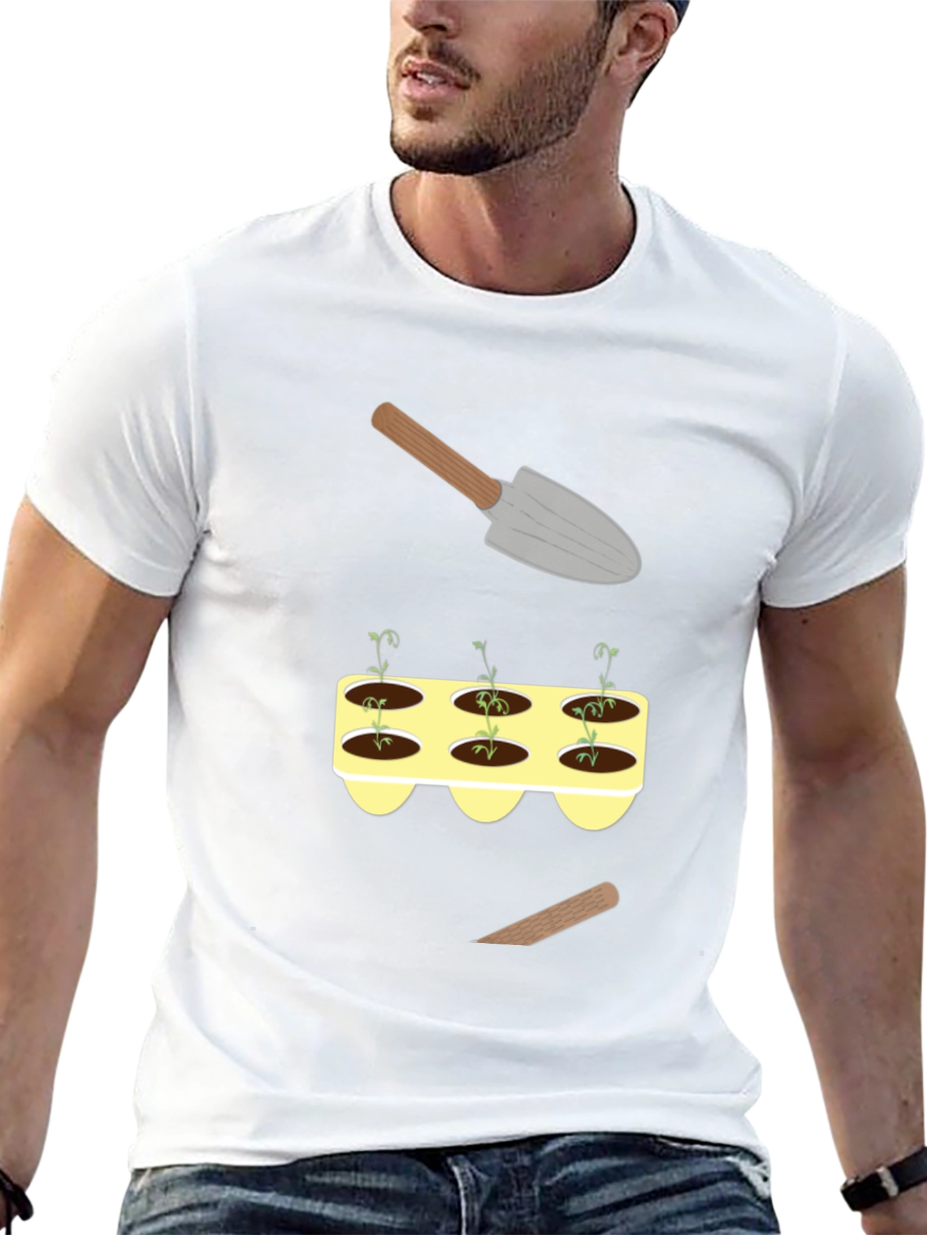 Gardening T-Shirt: Sprouts & Tools Graphic Tee