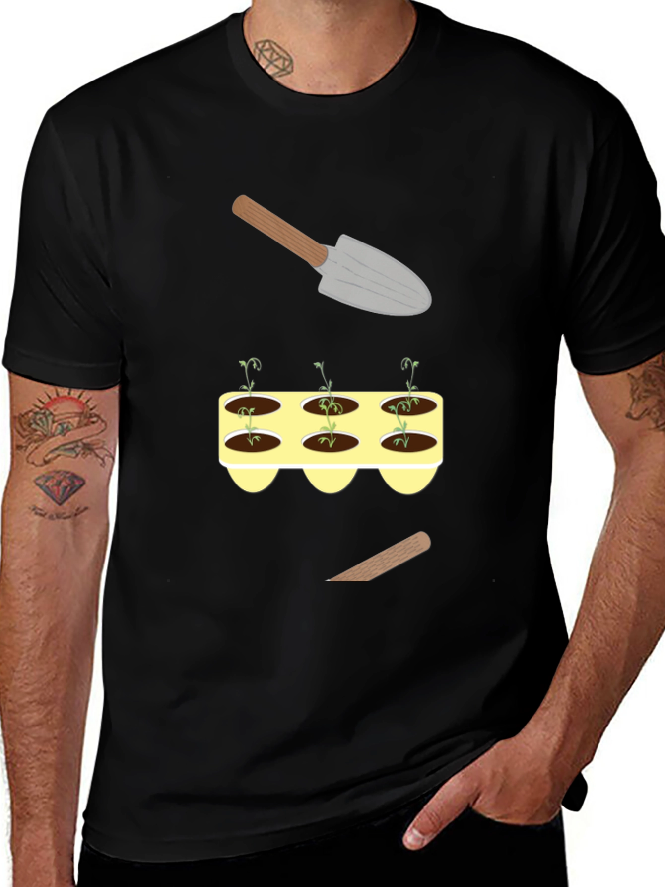 Gardening T-Shirt: Sprouts & Tools Graphic Tee