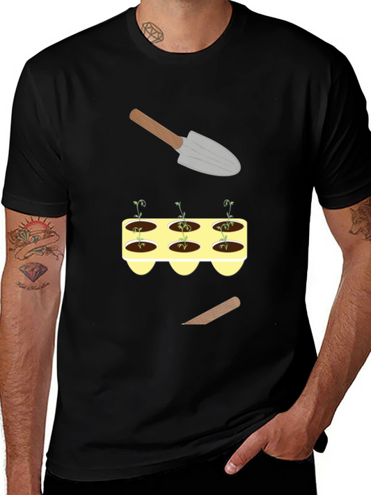 Gardening T-Shirt: Sprouts & Tools Graphic Tee