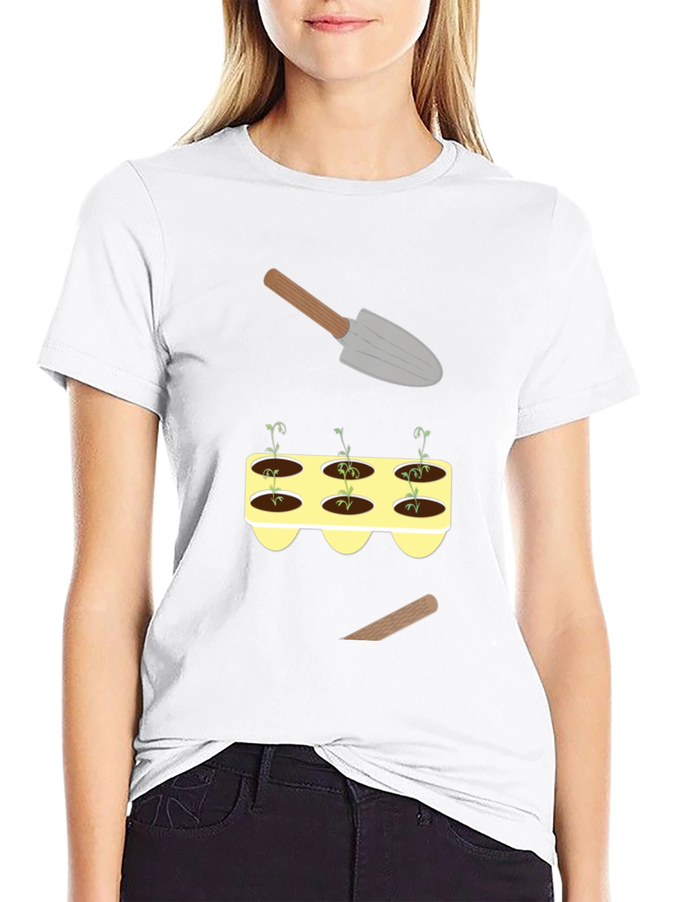 Gardening T-Shirt: Sprouts & Tools Graphic Tee