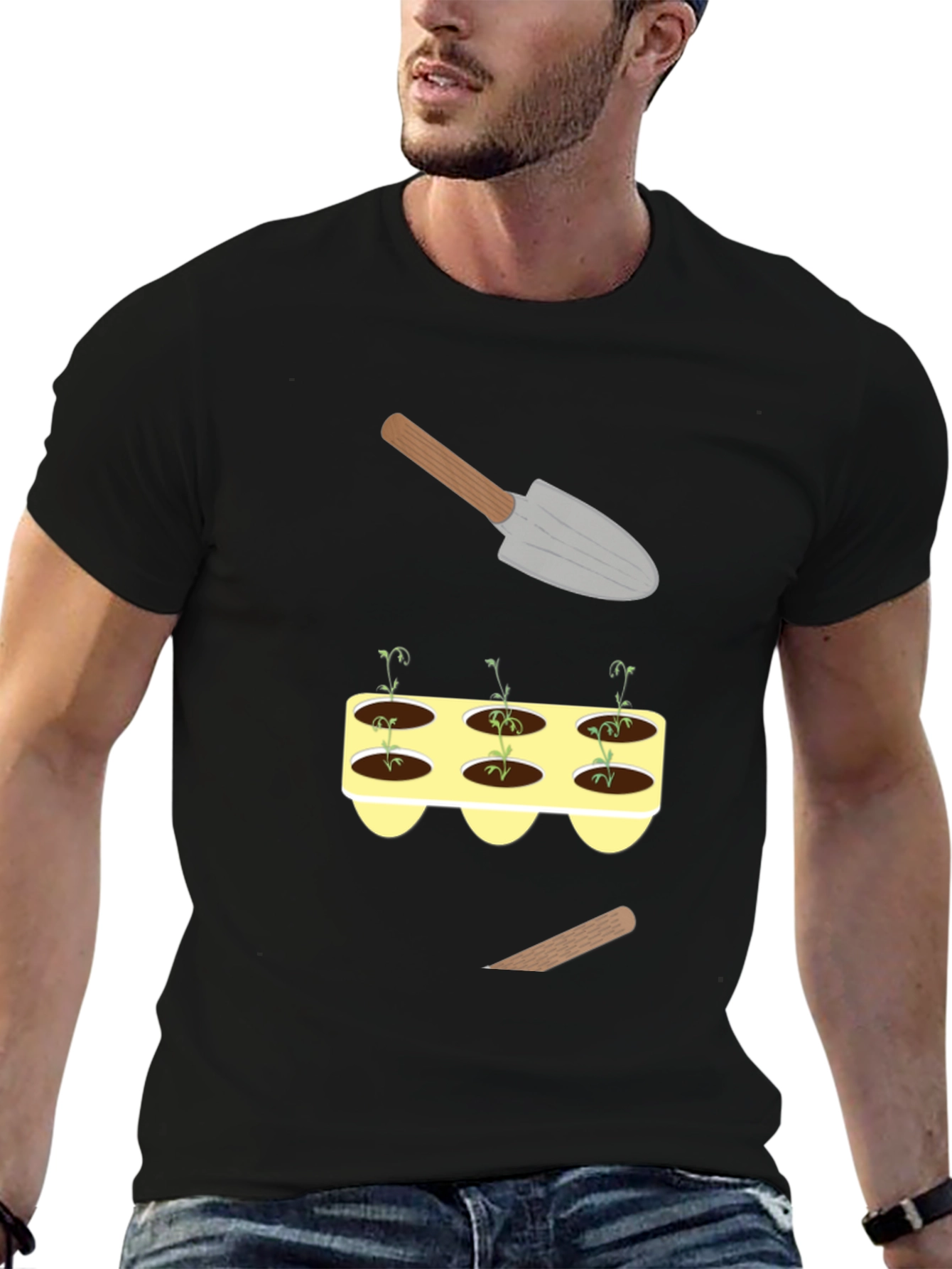 Gardening T-Shirt: Sprouts & Tools Graphic Tee