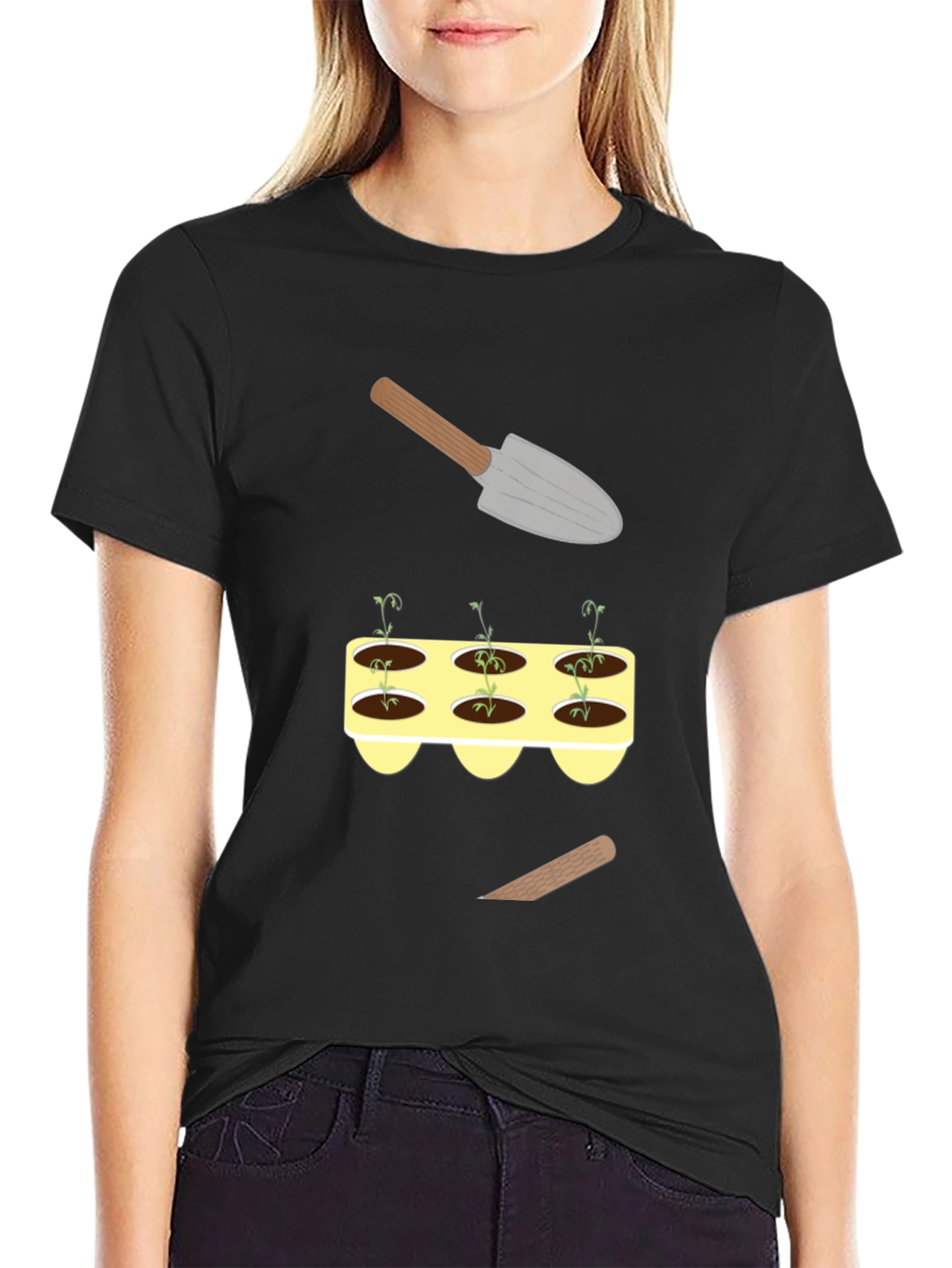Gardening T-Shirt: Sprouts & Tools Graphic Tee
