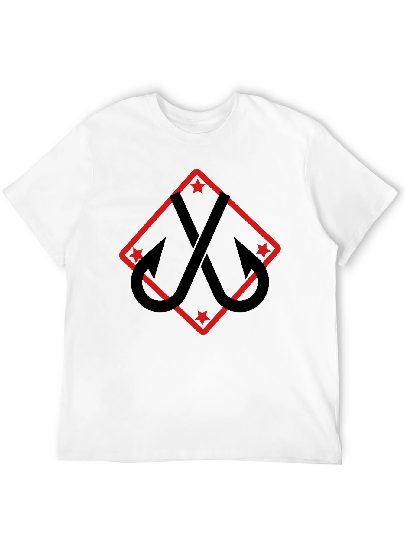 Fishing Hooks Tee - Black Cotton Graphic T-Shirt