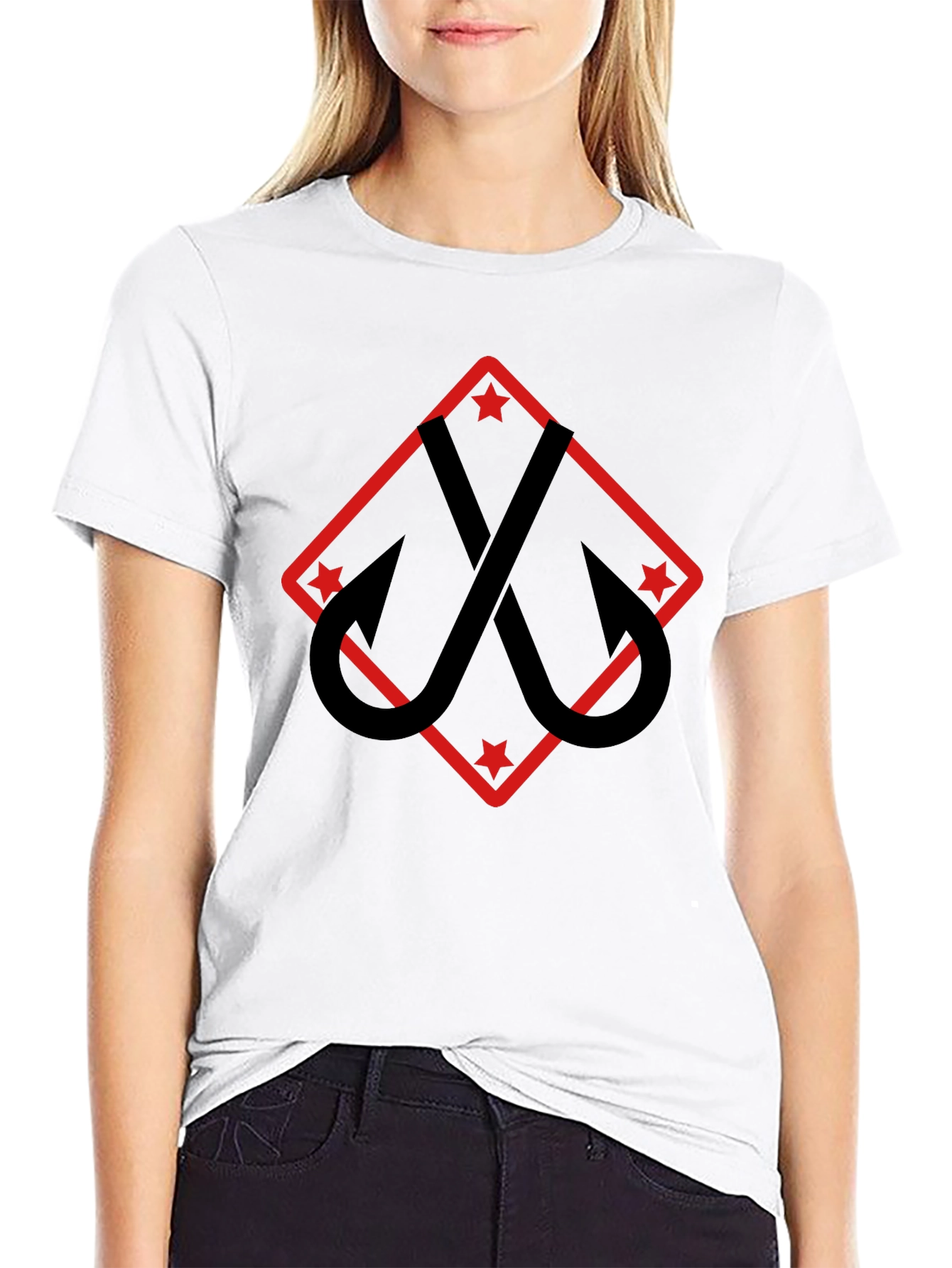 Fishing Hooks Tee - Black Cotton Graphic T-Shirt