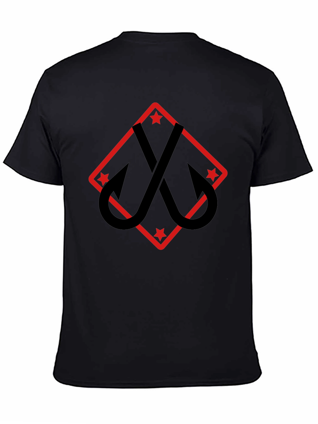 Fishing Hooks Tee - Black Cotton Graphic T-Shirt