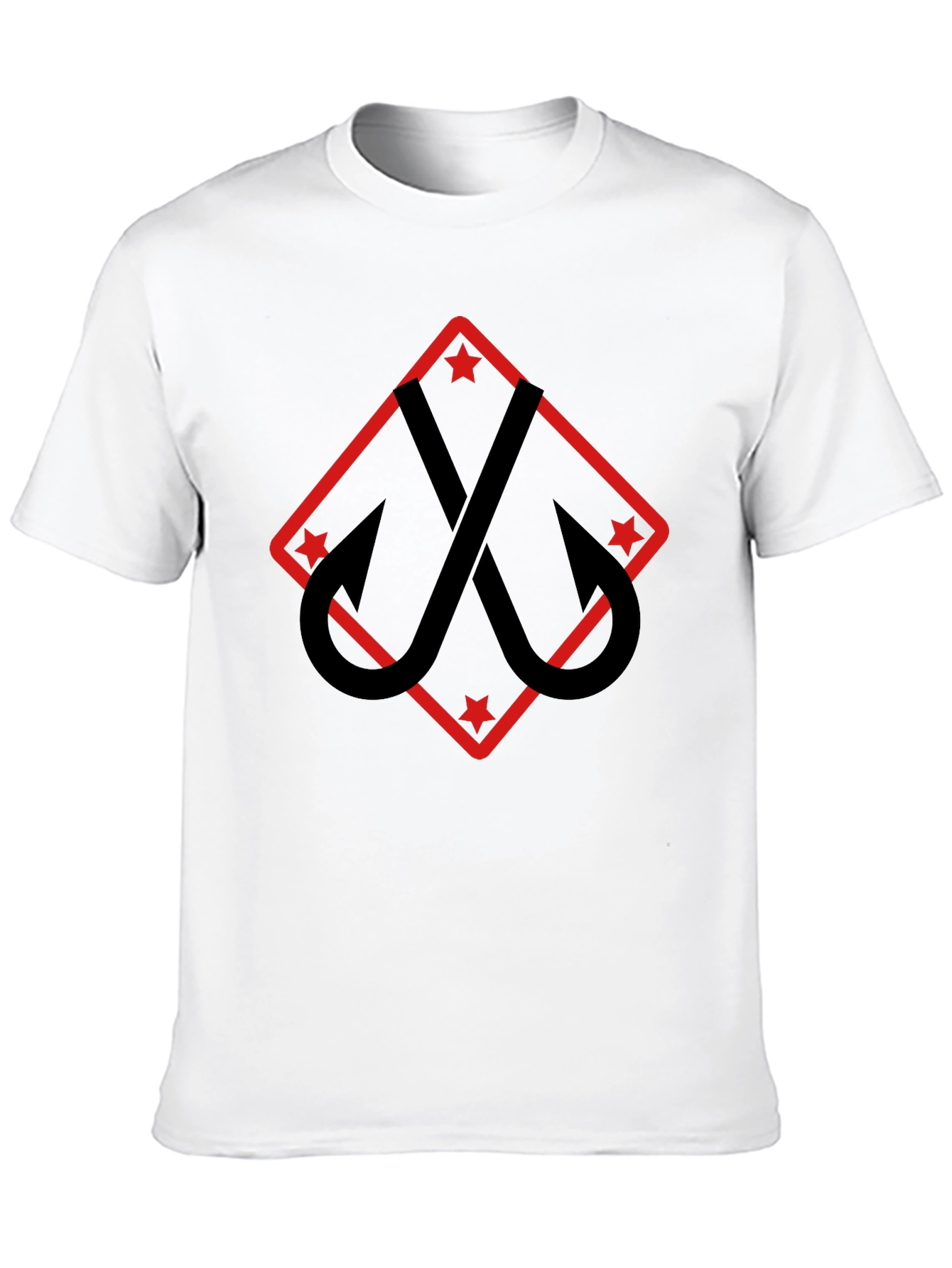 Fishing Hooks Tee - Black Cotton Graphic T-Shirt