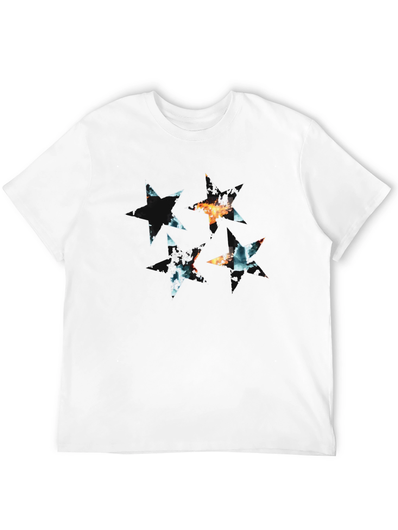 Abstract Star Graphic Black T-Shirt