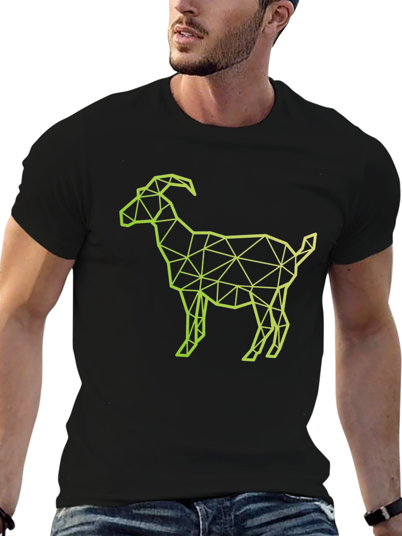Geometric Goat Graphic T-Shirt