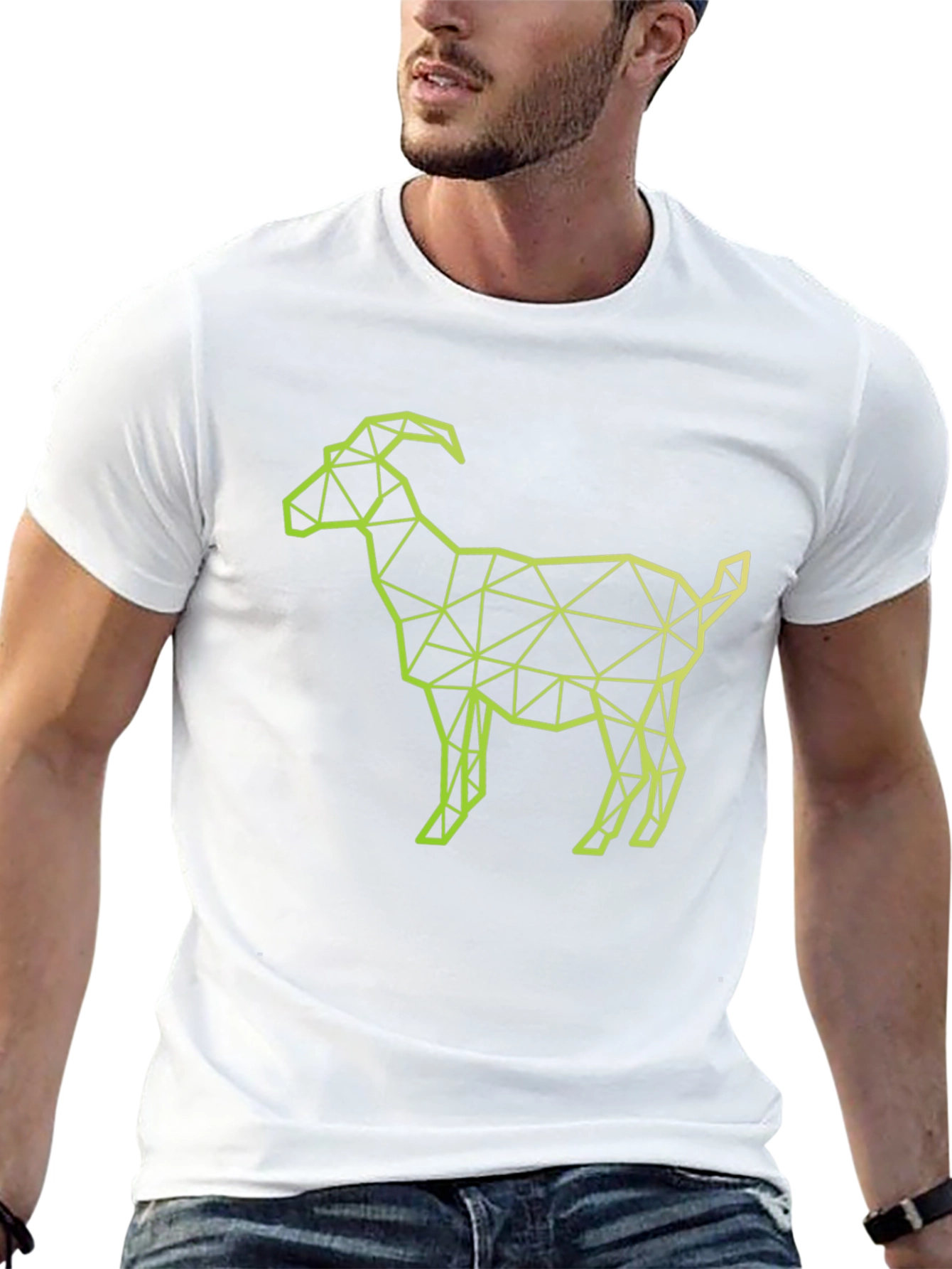 Geometric Goat Graphic T-Shirt