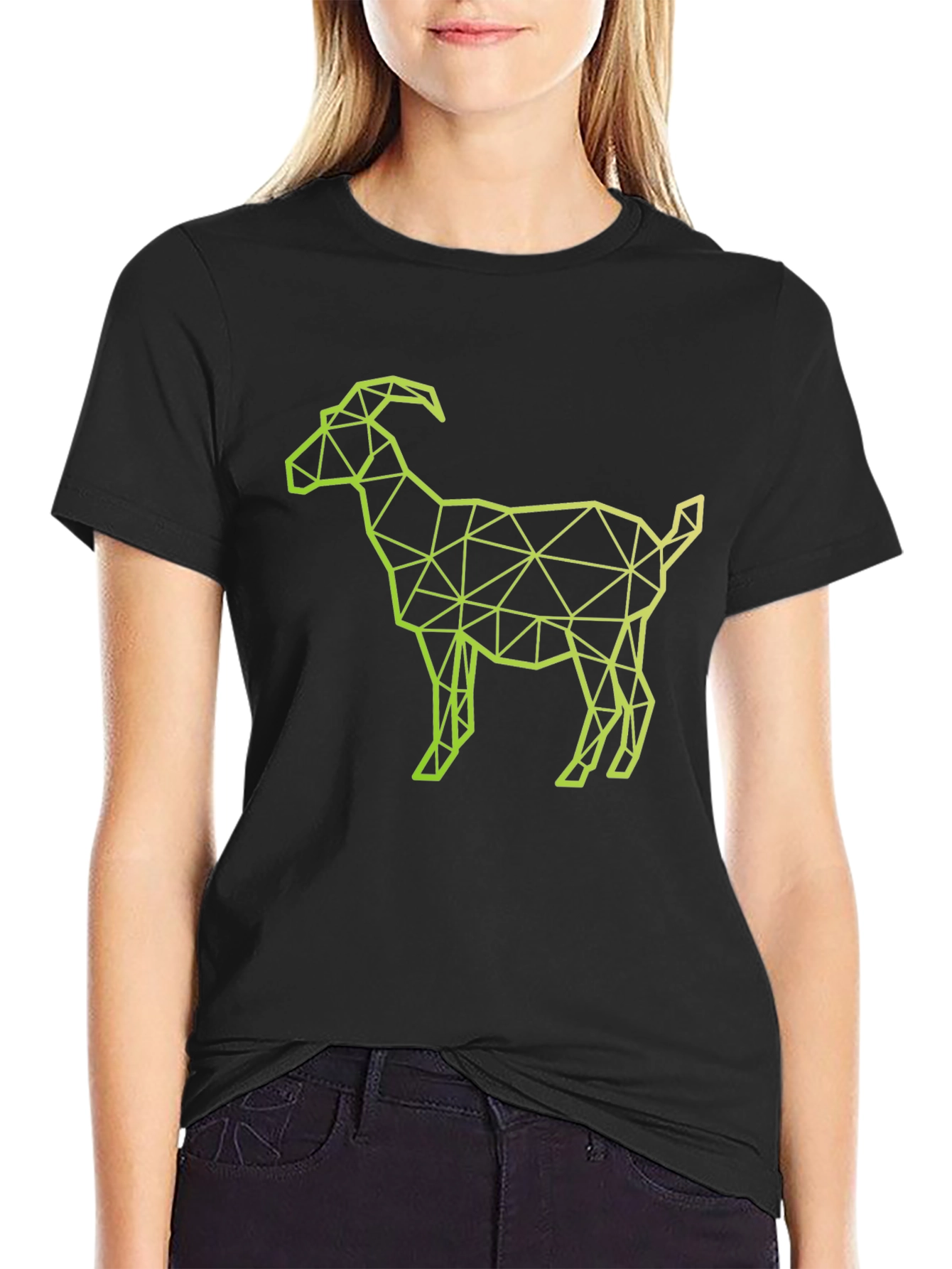 Geometric Goat Graphic T-Shirt