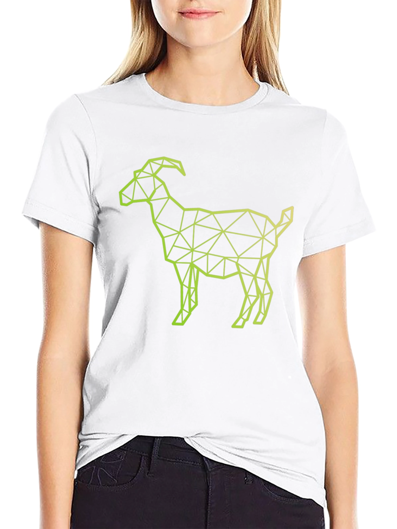 Geometric Goat Graphic T-Shirt