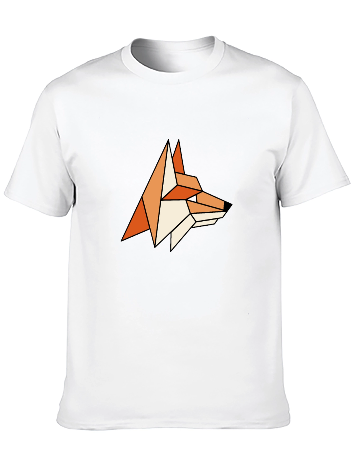 Geometric Fox Graphic Tee - Stylish Mens T-Shirt