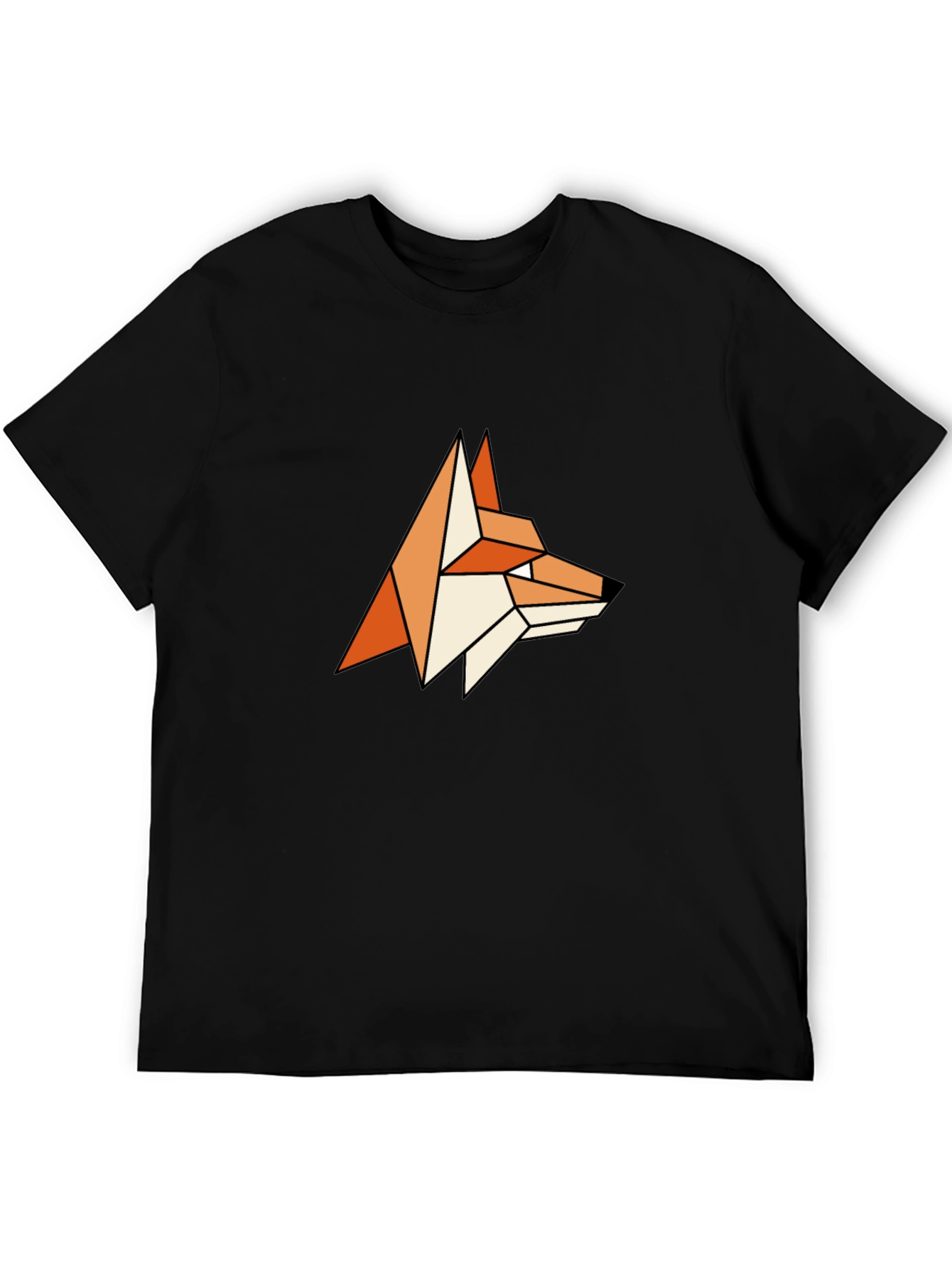 Geometric Fox Graphic Tee - Stylish Mens T-Shirt