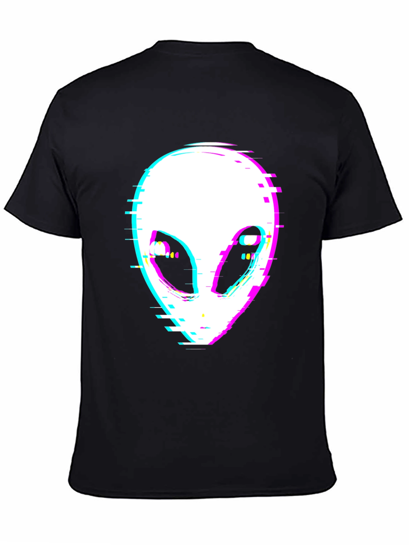 Glitch Alien Graphic Tee - Black T-Shirt