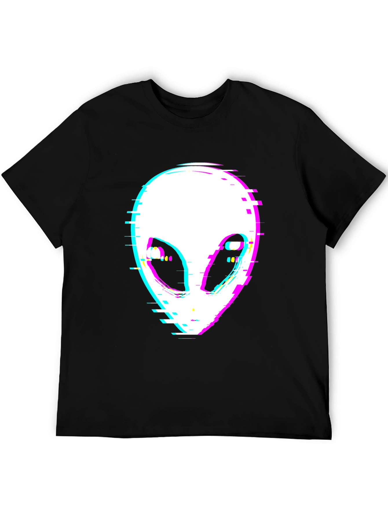 Glitch Alien Graphic Tee - Black T-Shirt