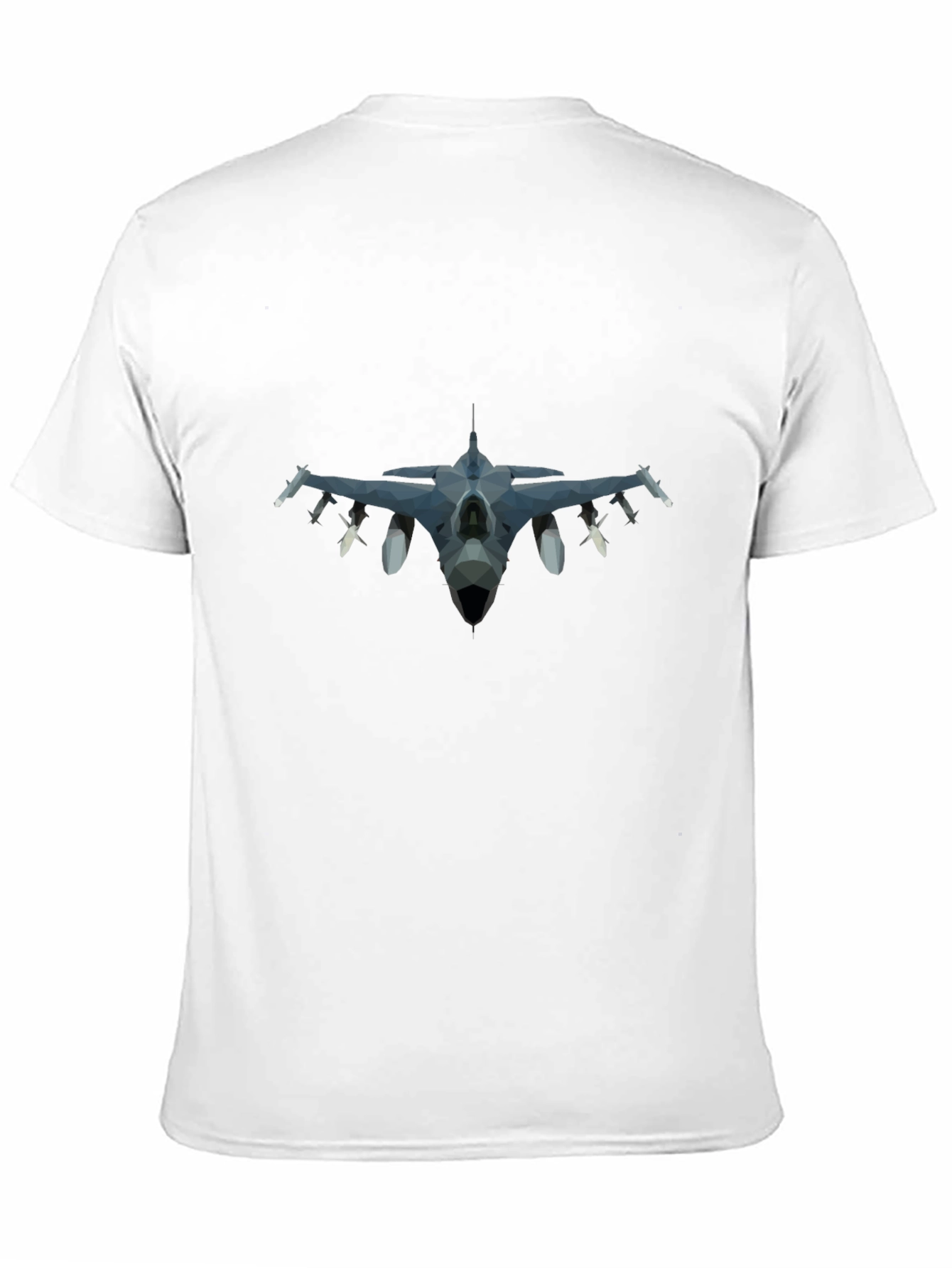 Geometric Jet Fighter Graphic Tee - Black