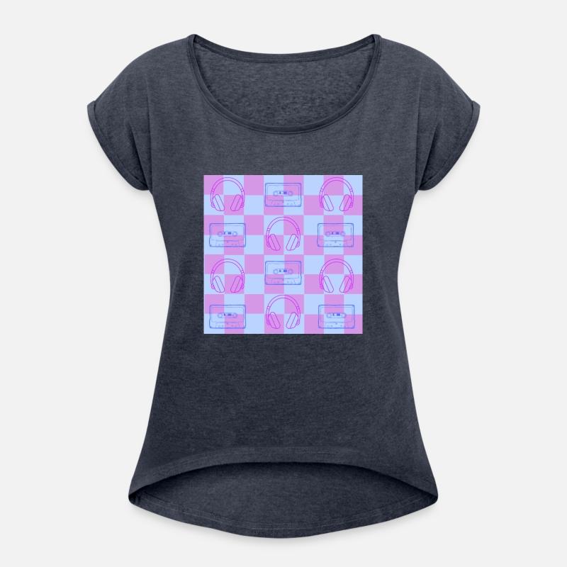 1980's Music Checkerboard - blue and purple