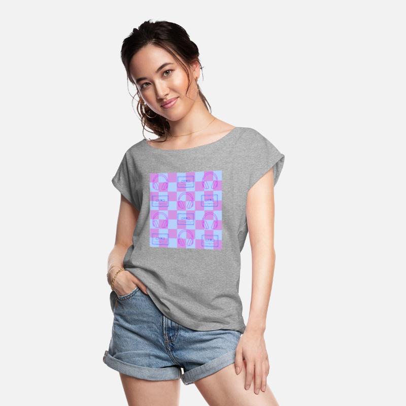 1980's Music Checkerboard - blue and purple