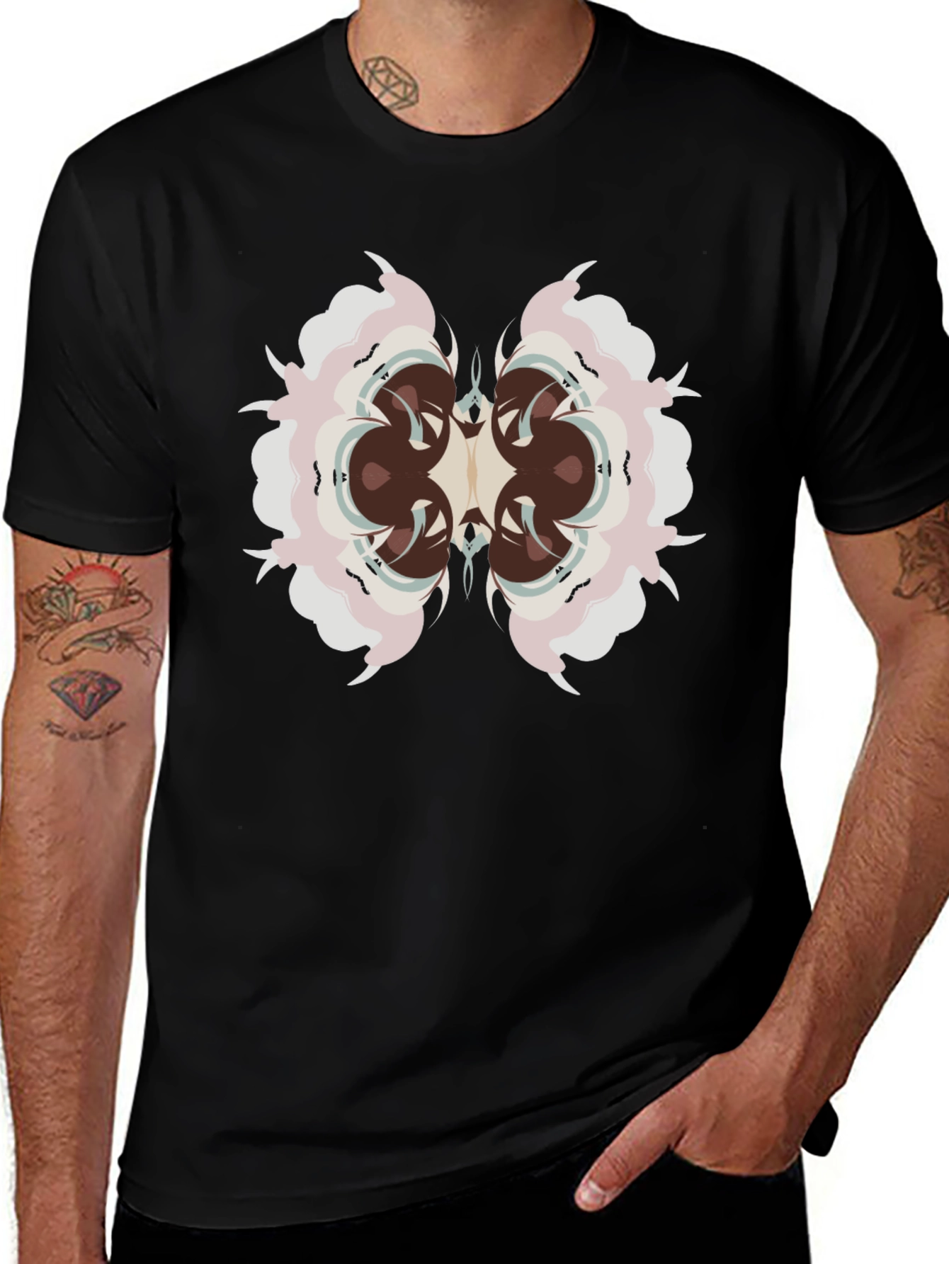 Abstract Black Tee: Eye-Catching Graphic Design