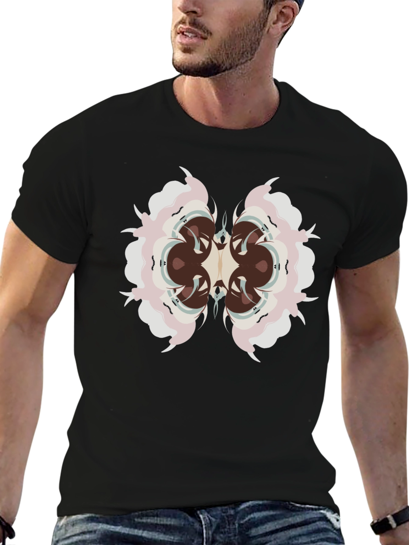 Abstract Black Tee: Eye-Catching Graphic Design