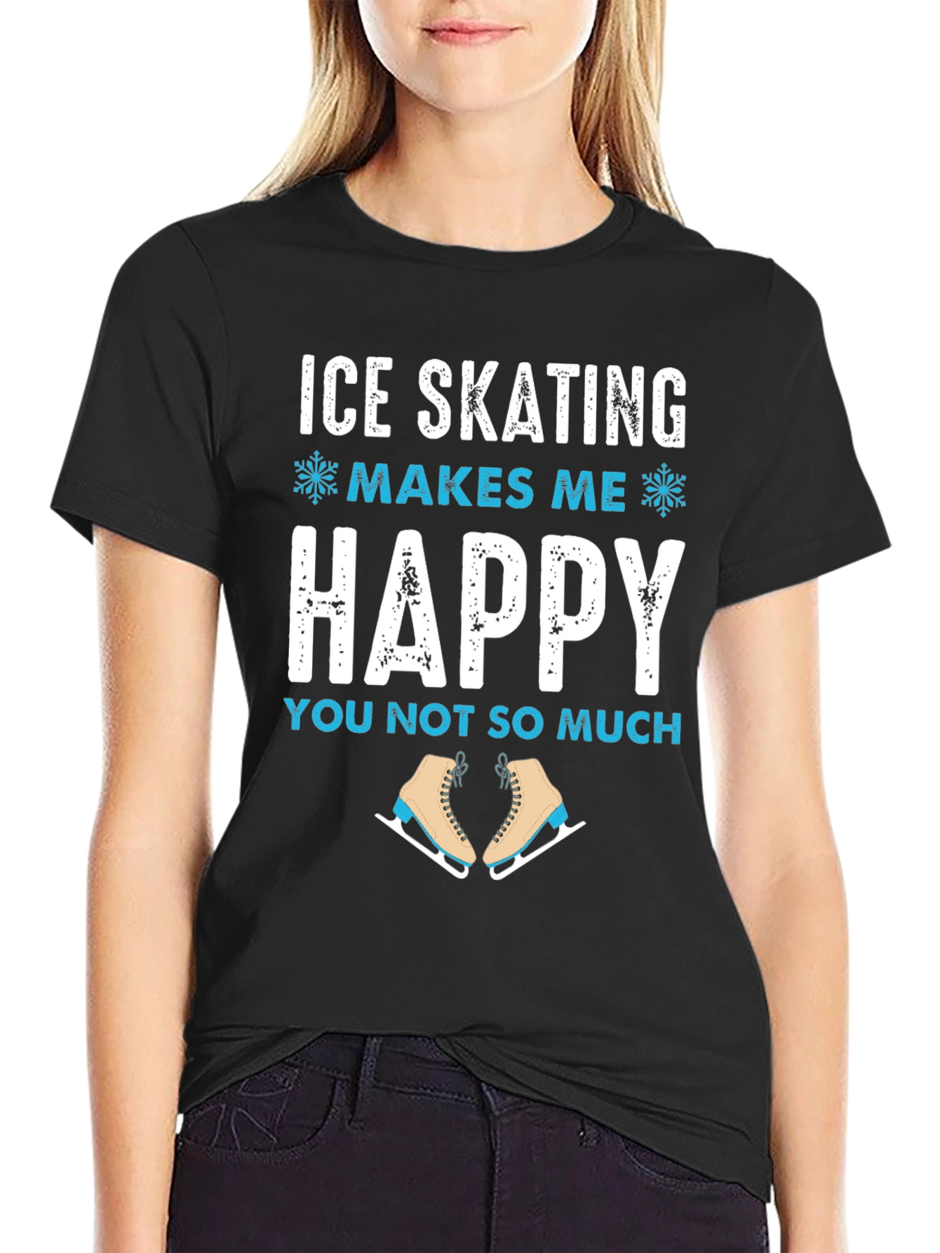 Ice Skating Makes Me Happy T-Shirt