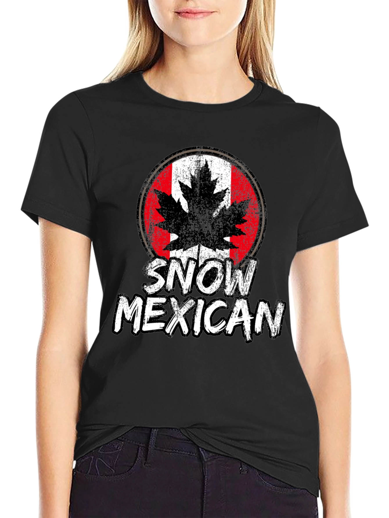 Snow Mexican Canada Flag Graphic T-Shirt